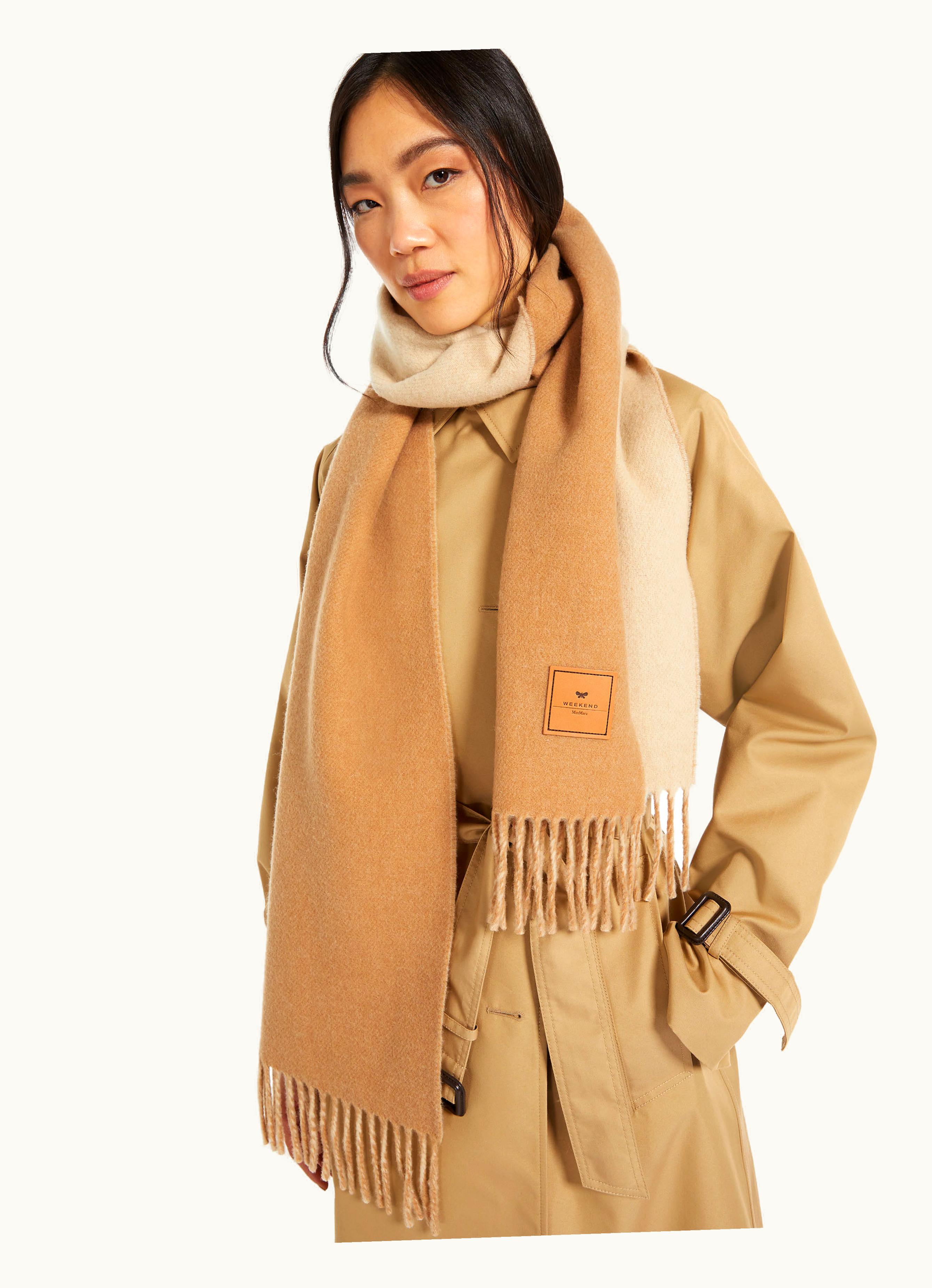 Max Mara Max Mara Double-faced Wool Stole Tawny Bronze Brown Teatino