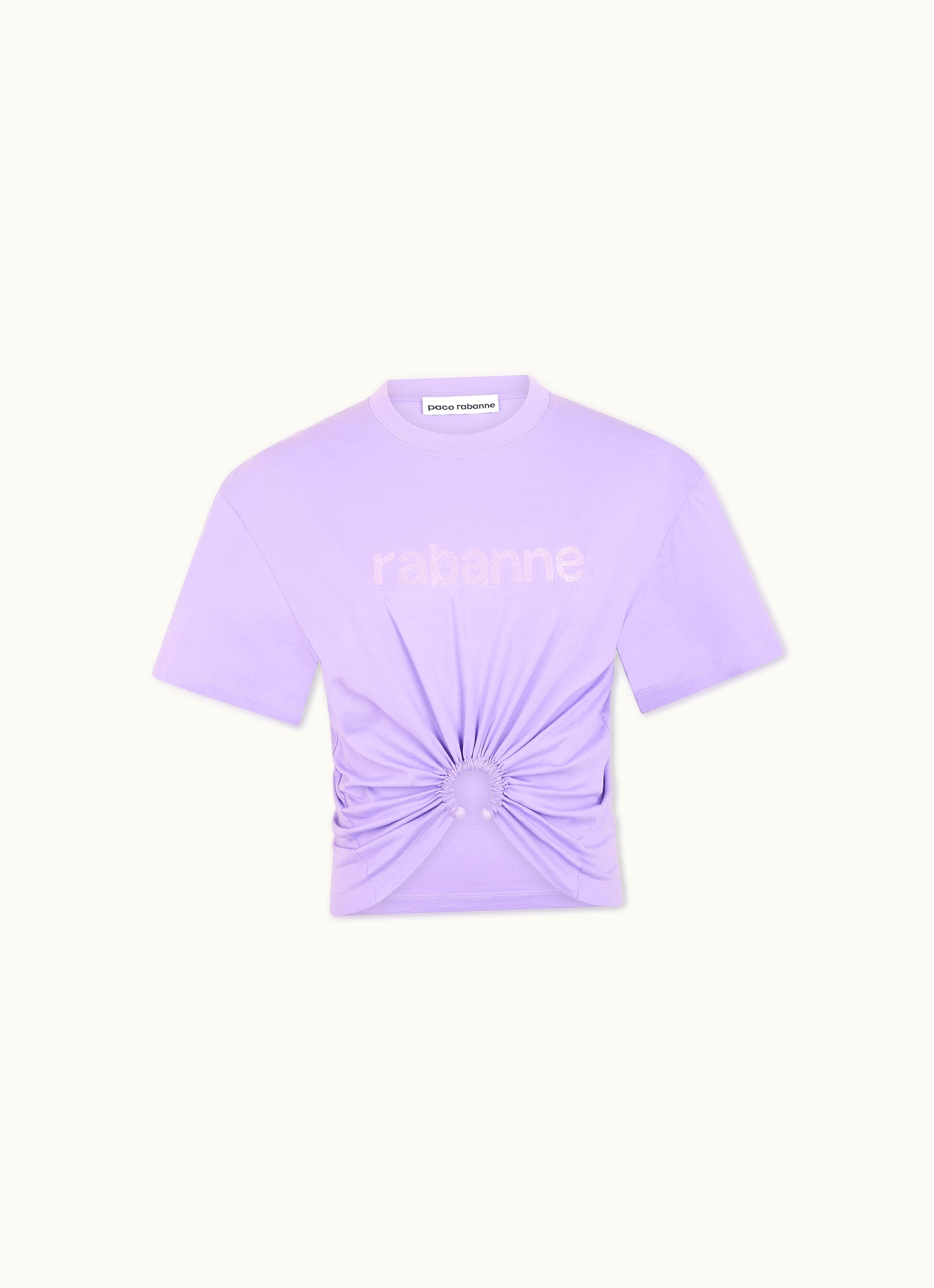 Rabanne Rabanne Lavender Top In Jersey With Piercing