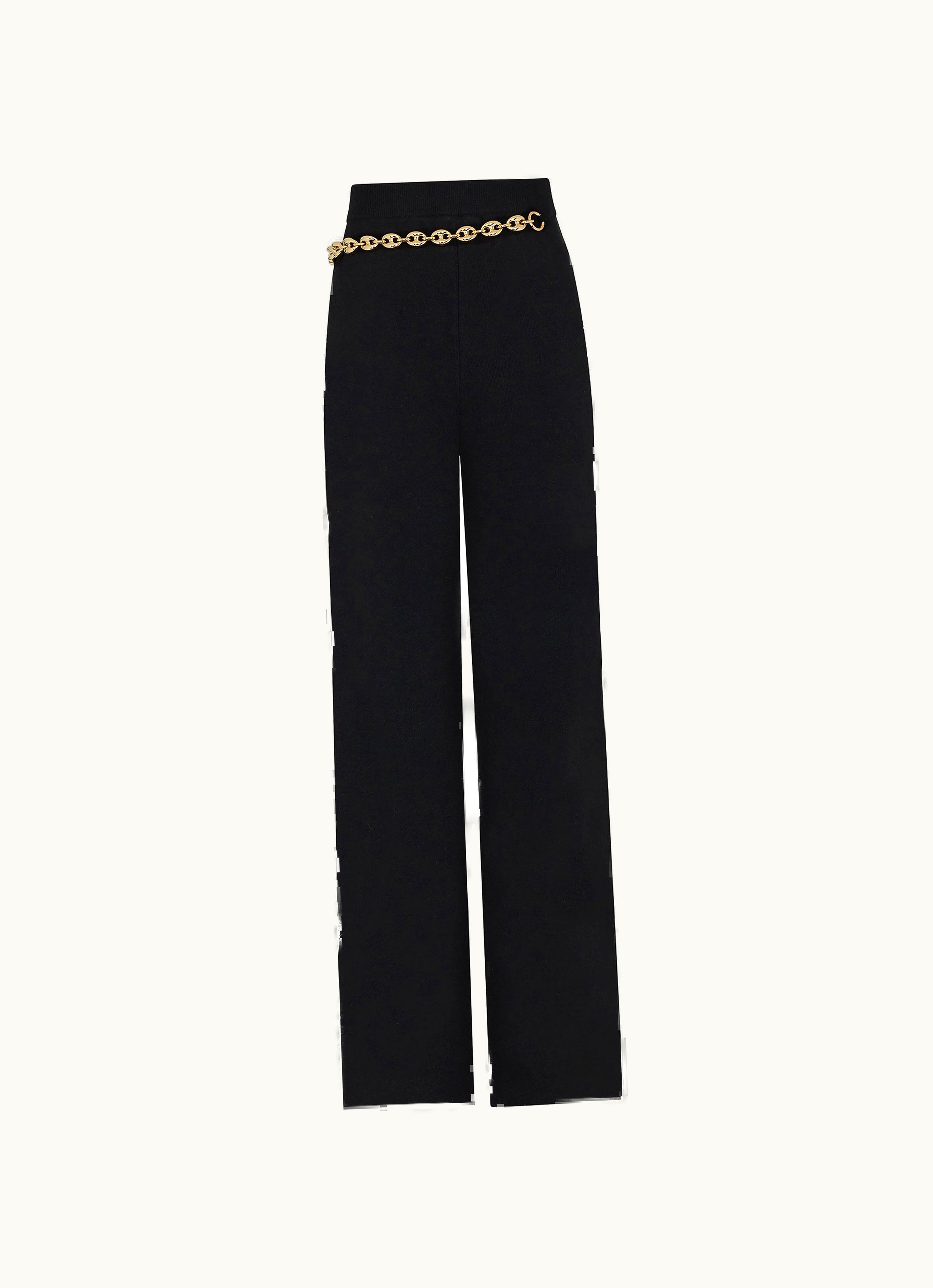 Rabanne Rabanne Black Trousers With The Gold Eight Chain