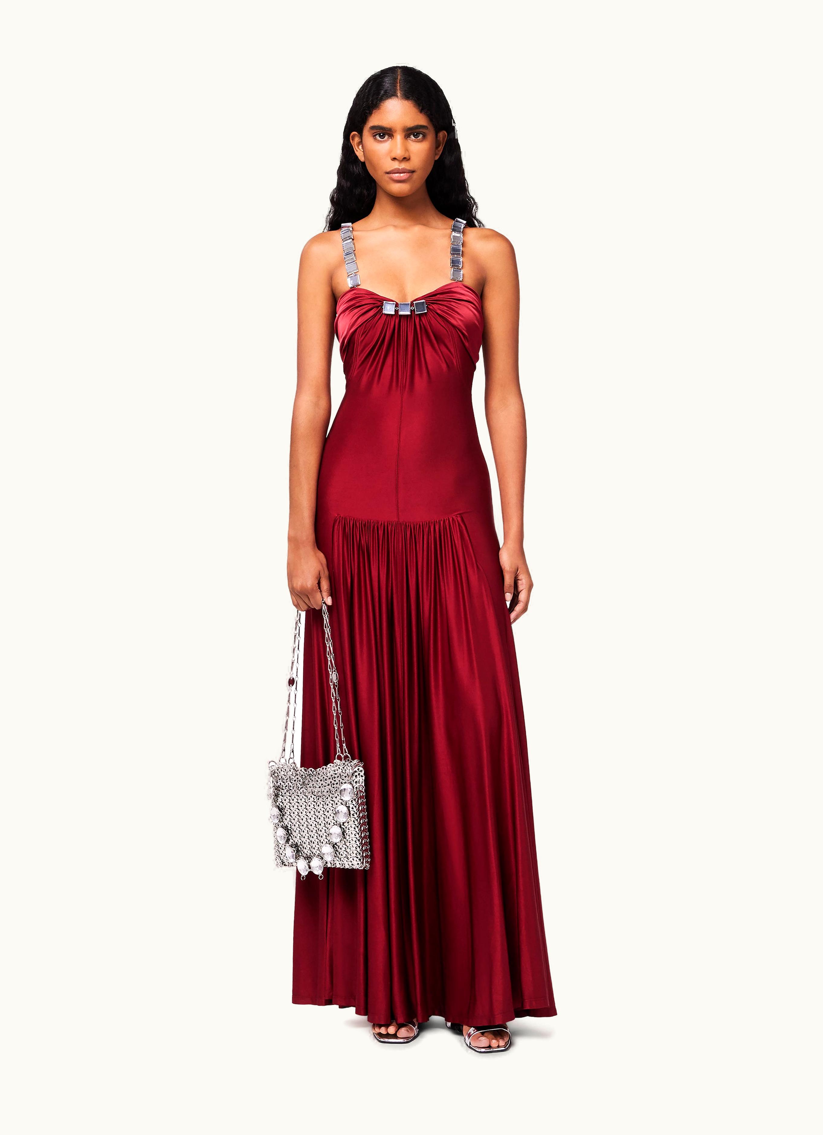 Rabanne Rabanne Ruby Draped Maxi Dress With Mirror