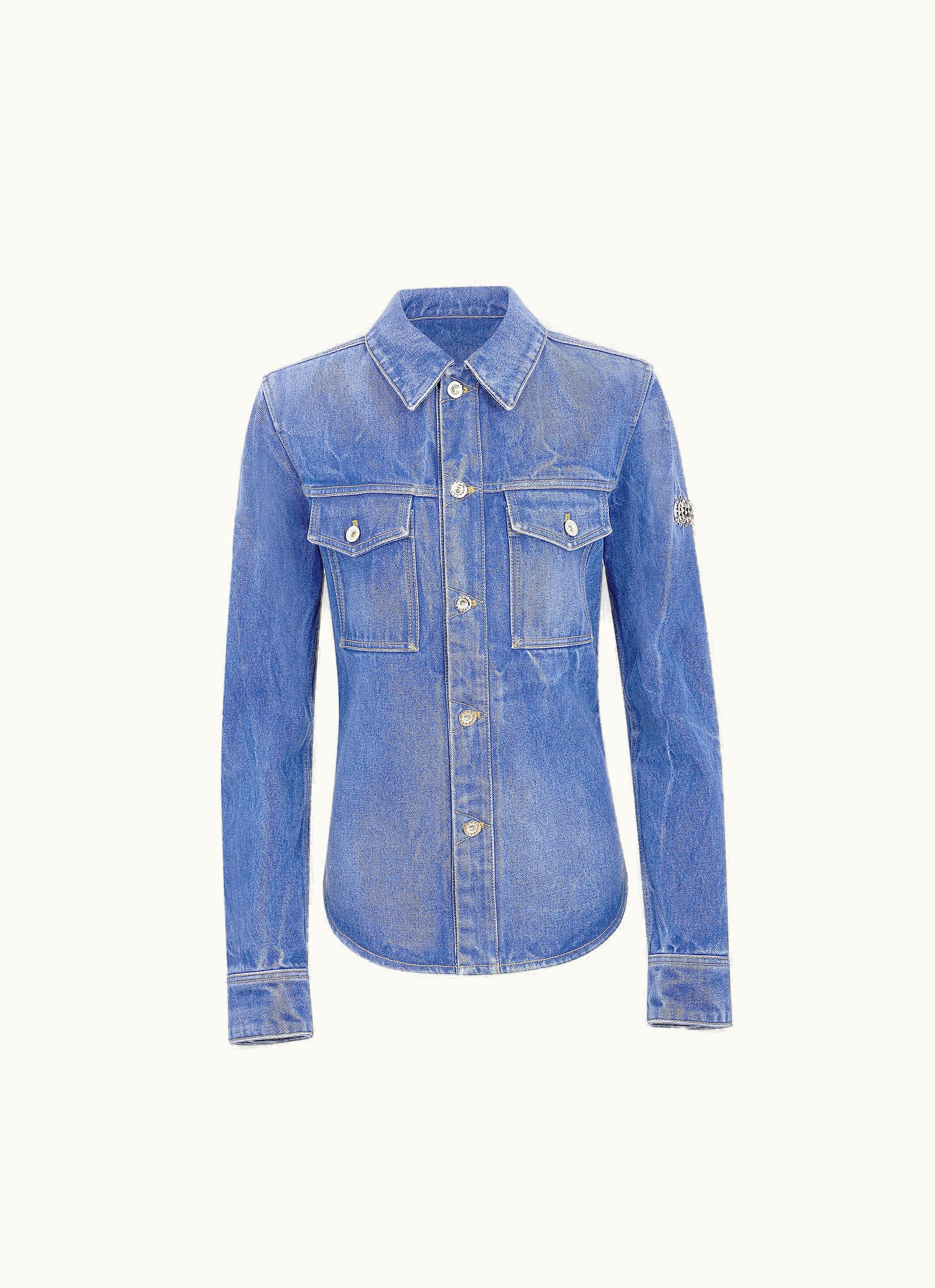 Rabanne Rabanne Denim Shirt With 1969 Metal Discs Details