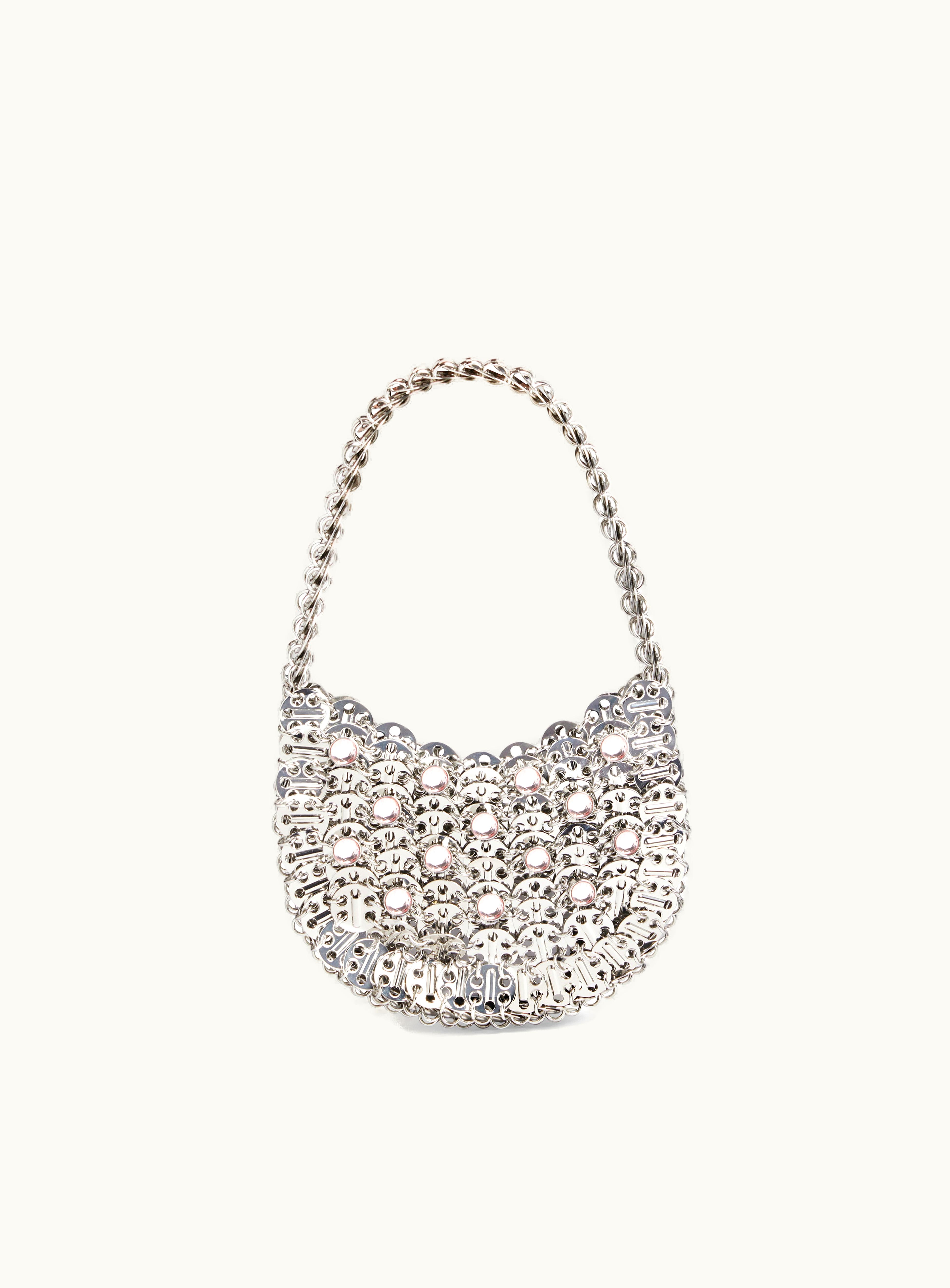 Rabanne Rabanne Iconic Silver Moon 1969 Bag Embellished With Rhinestones