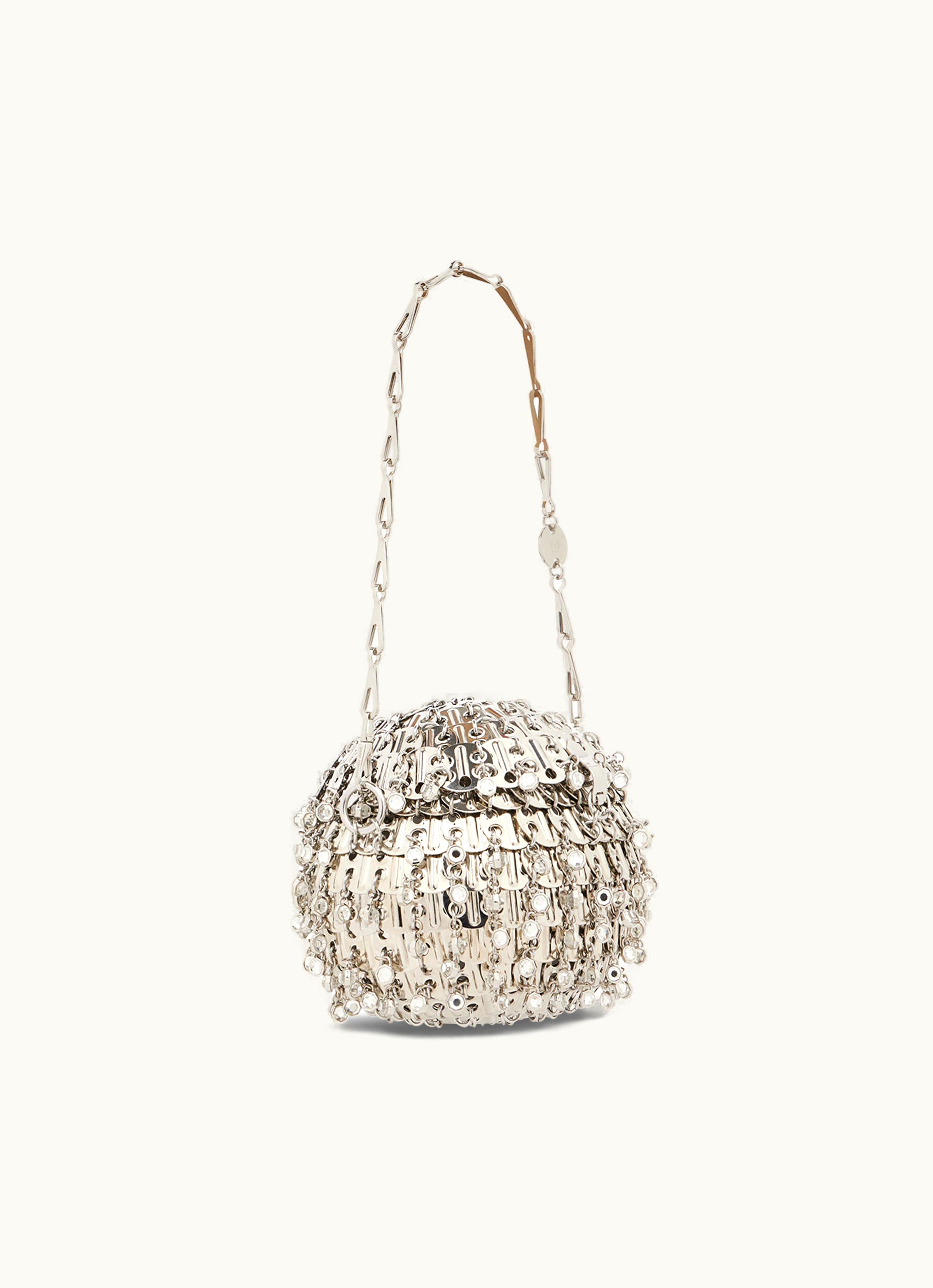 Rabanne Rabanne Iconic Silver Sphere 1969 Bag Crafted With Crystals