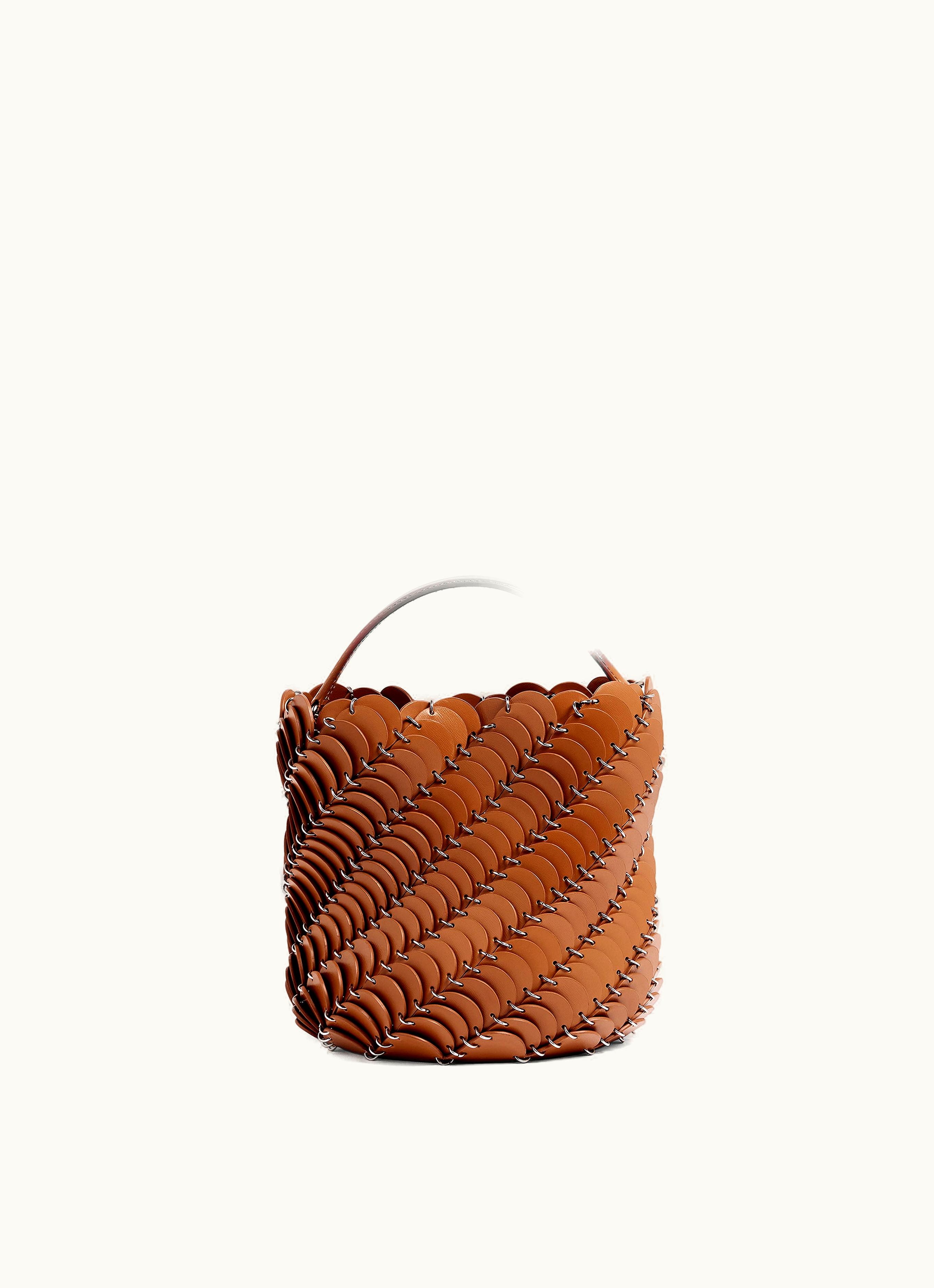 Rabanne Rabanne Medium Cognac Bucket Paco Bag In Leather