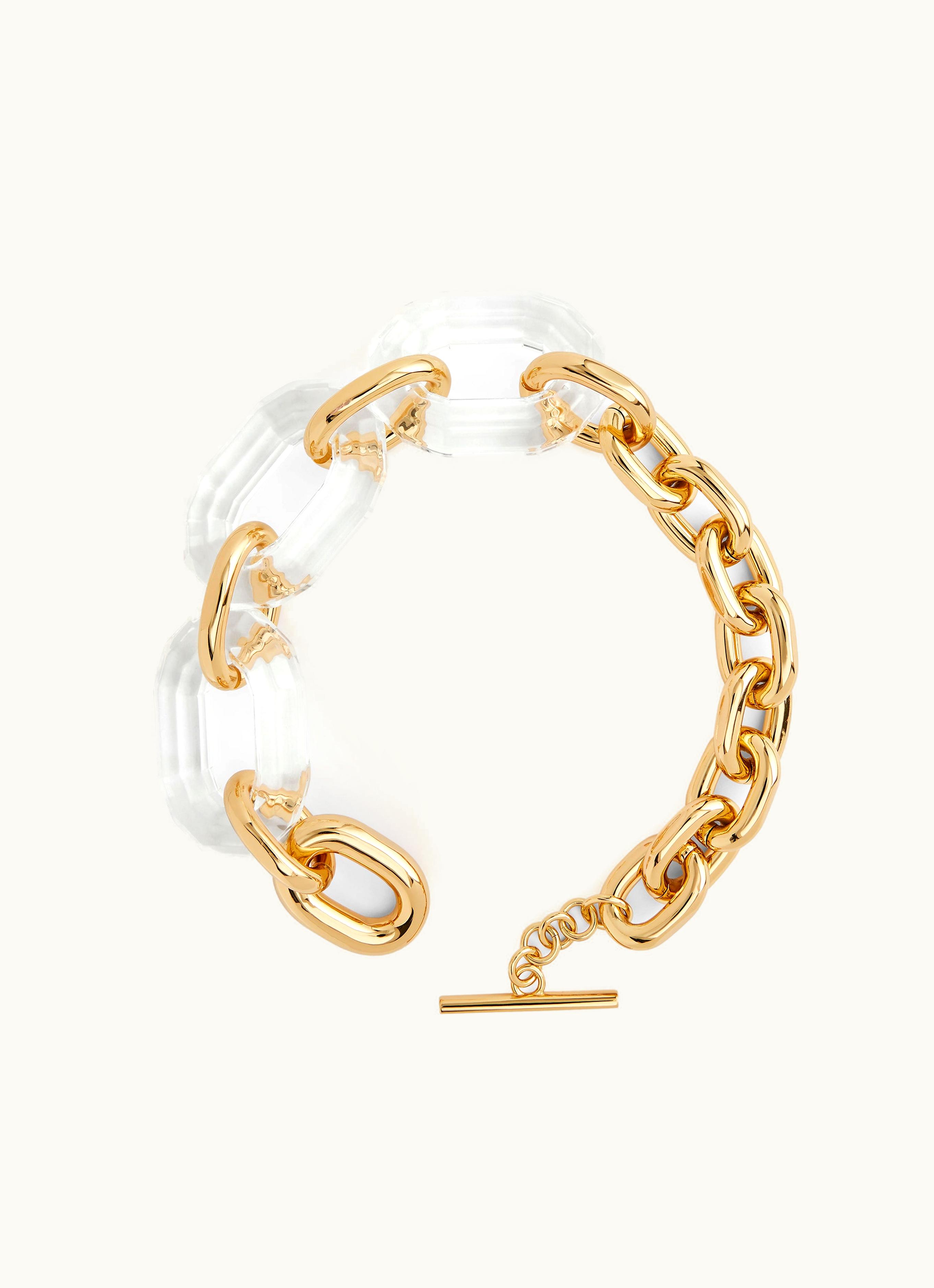 Rabanne Rabanne Gold XL Link Necklace With Transparent Discs