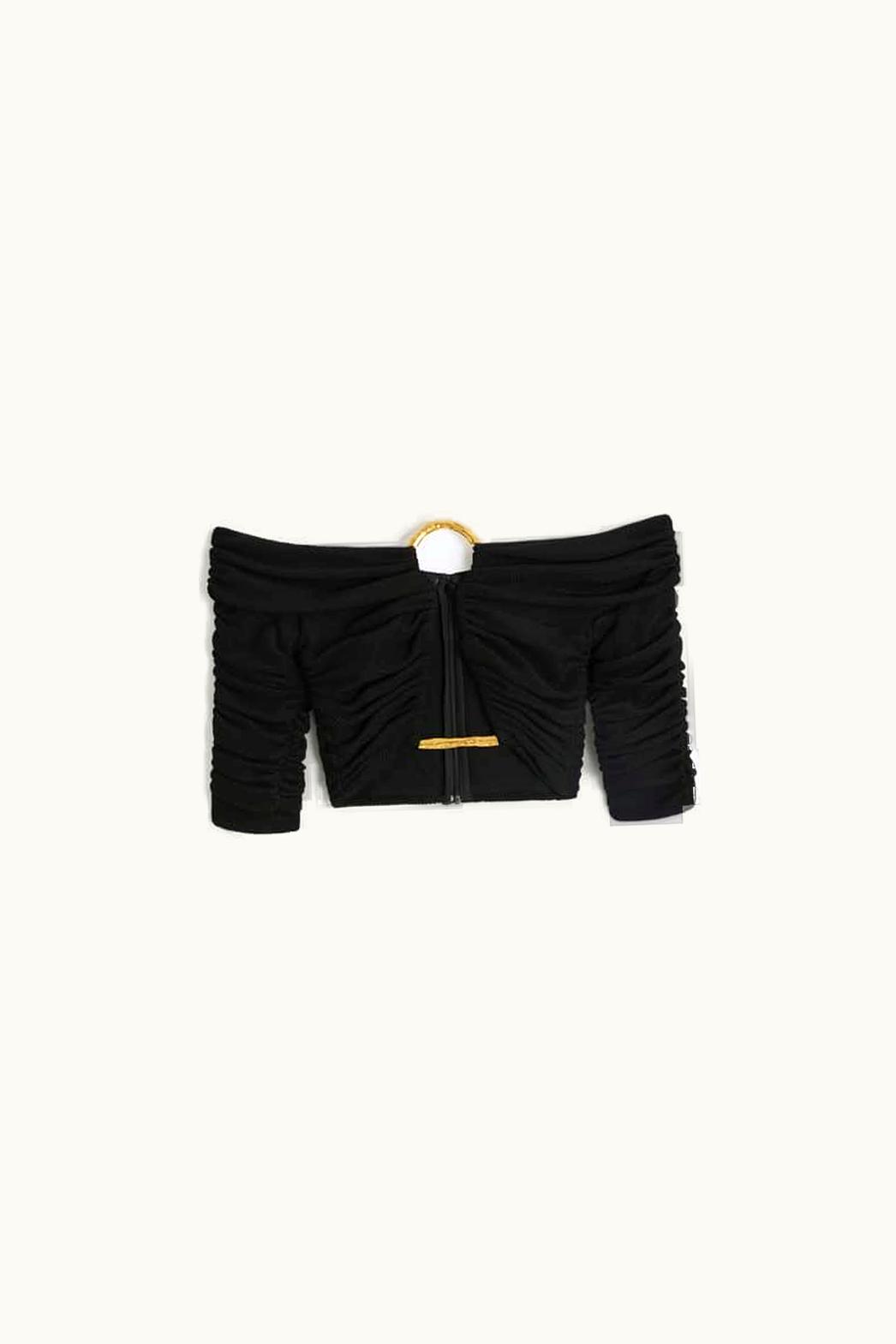 Schiaparelli Schiaparelli Trou De Serrure Crop Top - Luxury Women's Blouse Black