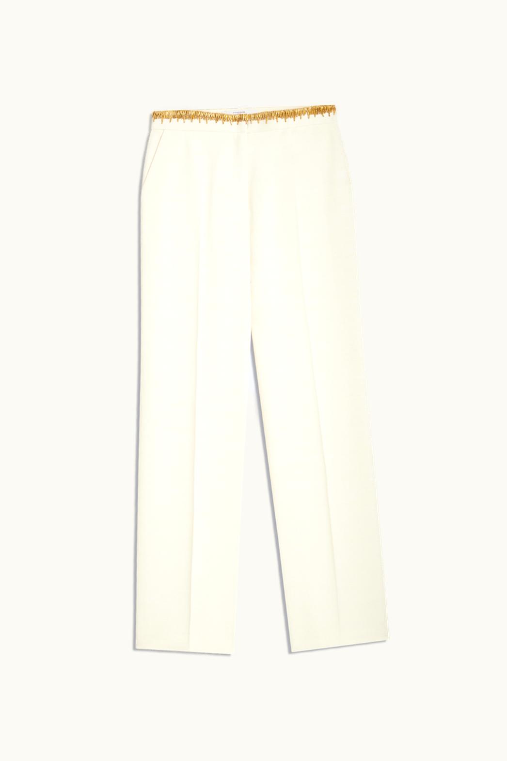 Schiaparelli Schiaparelli Golden Measure Flared Trousers in Ecru Viscose