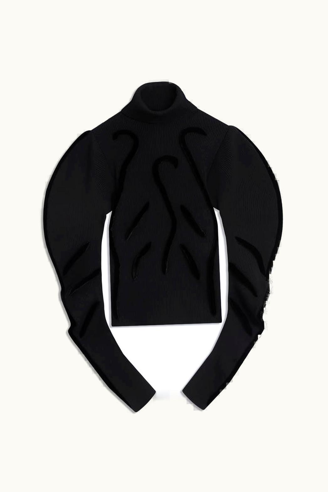 Schiaparelli Schiaparelli Winged Dove Skeleton Trompe-l'Œil Knit Black