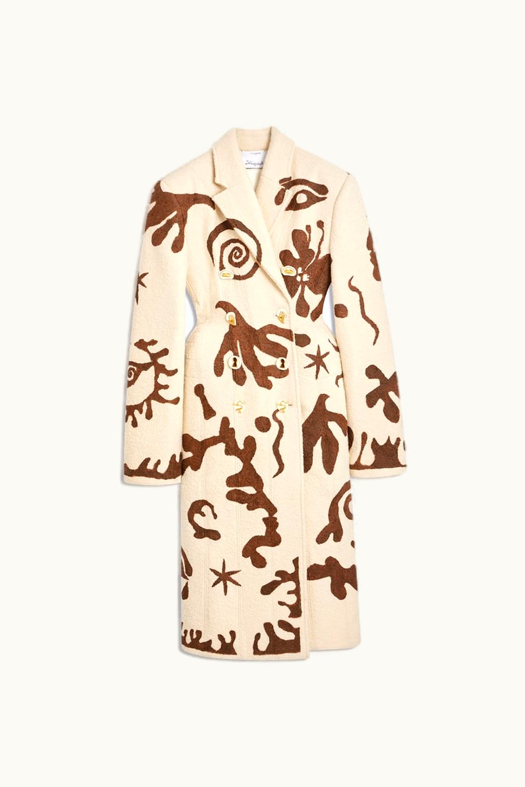 Schiaparelli Schiaparelli Long Coat With Exaggerated Hips And Drawings