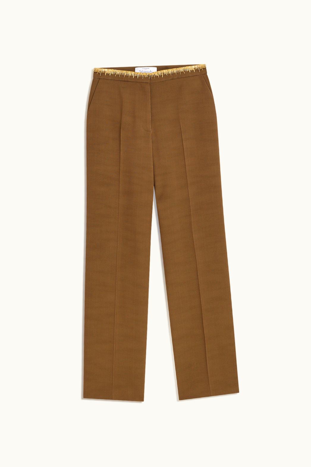 Schiaparelli Schiaparelli Golden Measuring Tape Embroidered Trousers Black