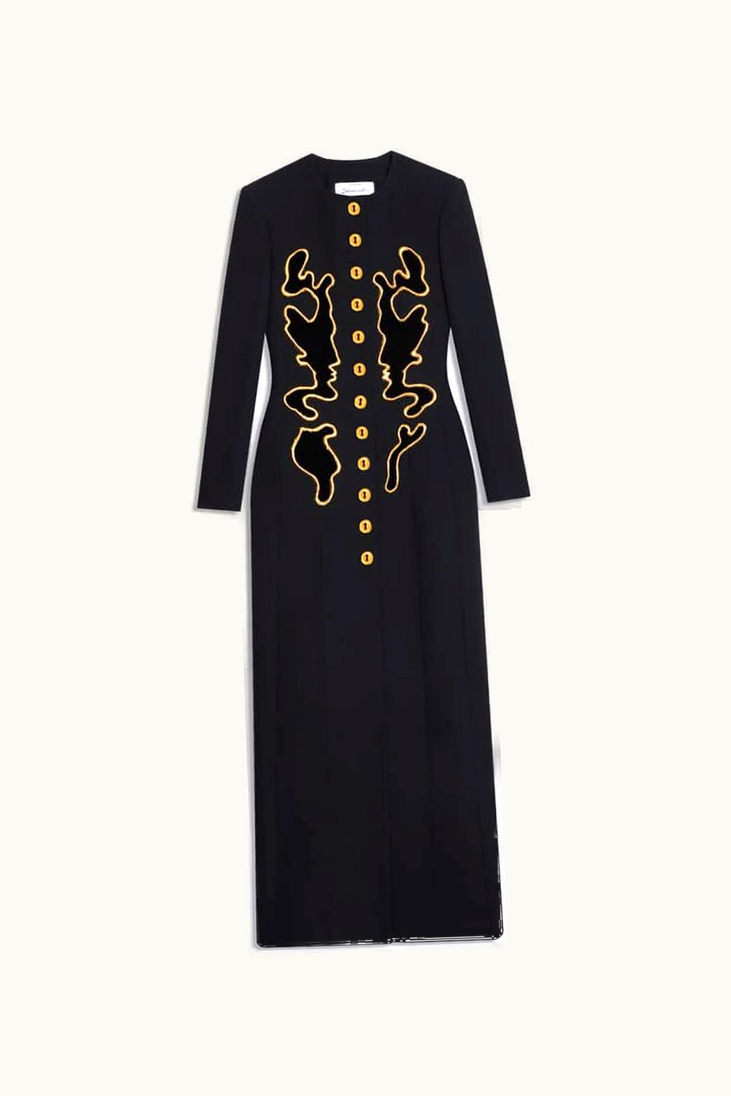Schiaparelli Schiaparelli Embroidered Crepe Coat Dress