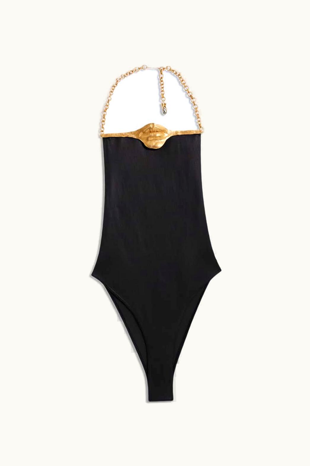 Schiaparelli Schiaparelli Surrealist Lips Leather Bodysuit