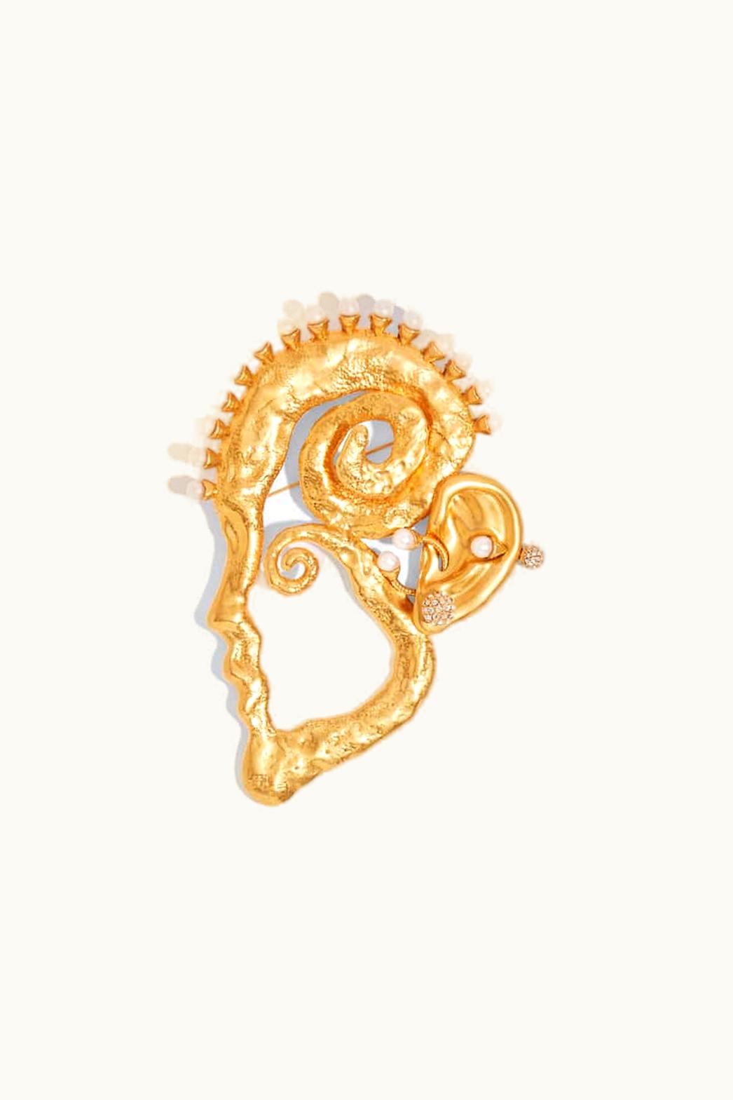 Schiaparelli Schiaparelli Surrealist Snail Face Brooch