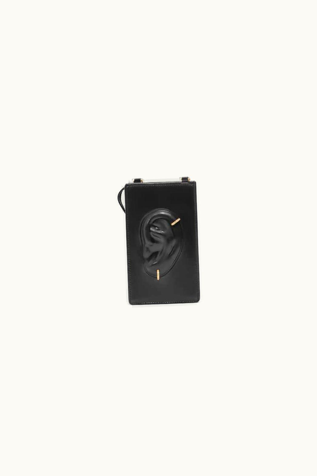 Schiaparelli Schiaparelli Signature Molded Ear Phone Pouch Black