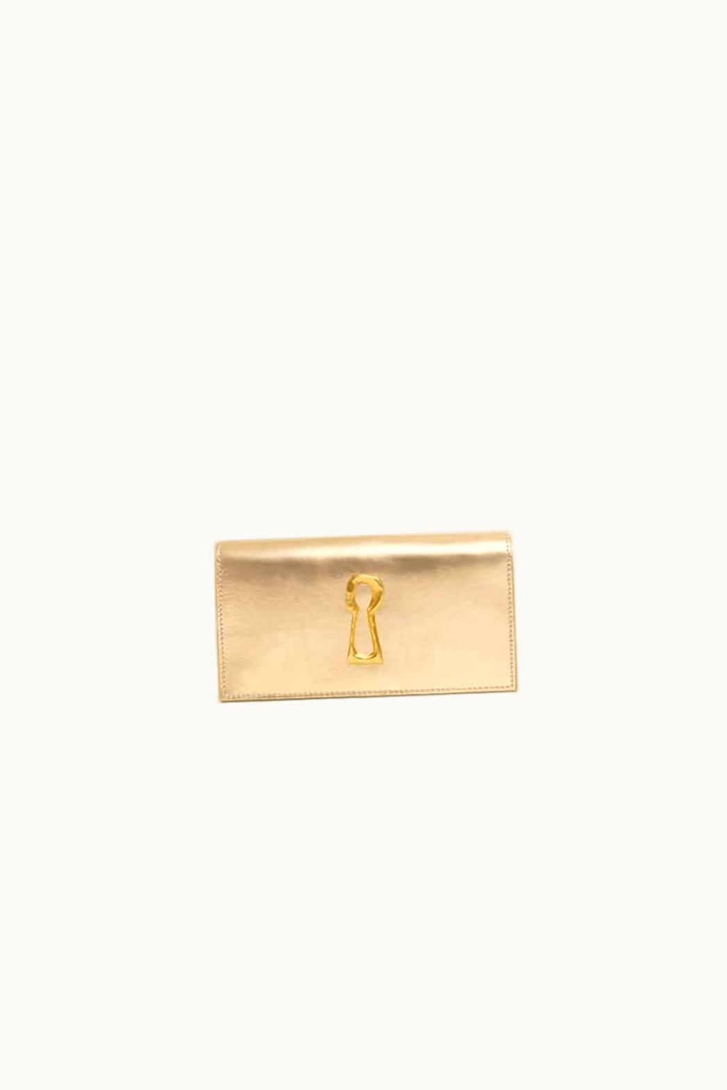 Schiaparelli Schiaparelli Keyhole Chain Clutch Gold Shocking Pink