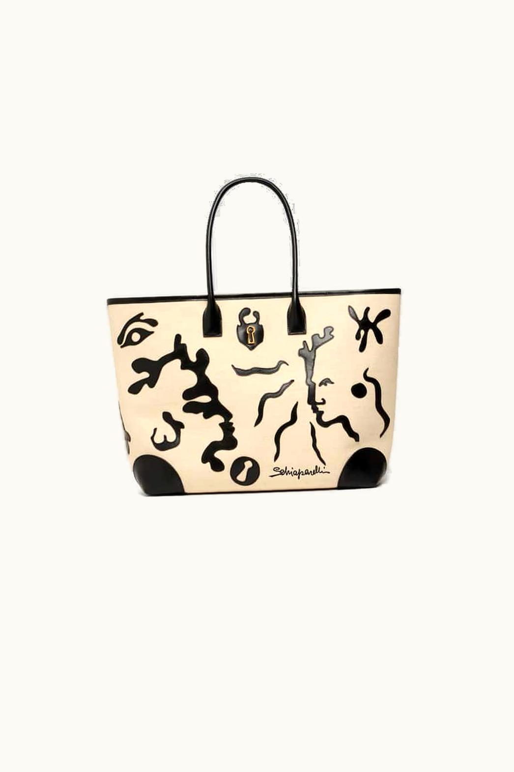 Schiaparelli Schiaparelli Maison Sketches Tote Bag Ecru Black
