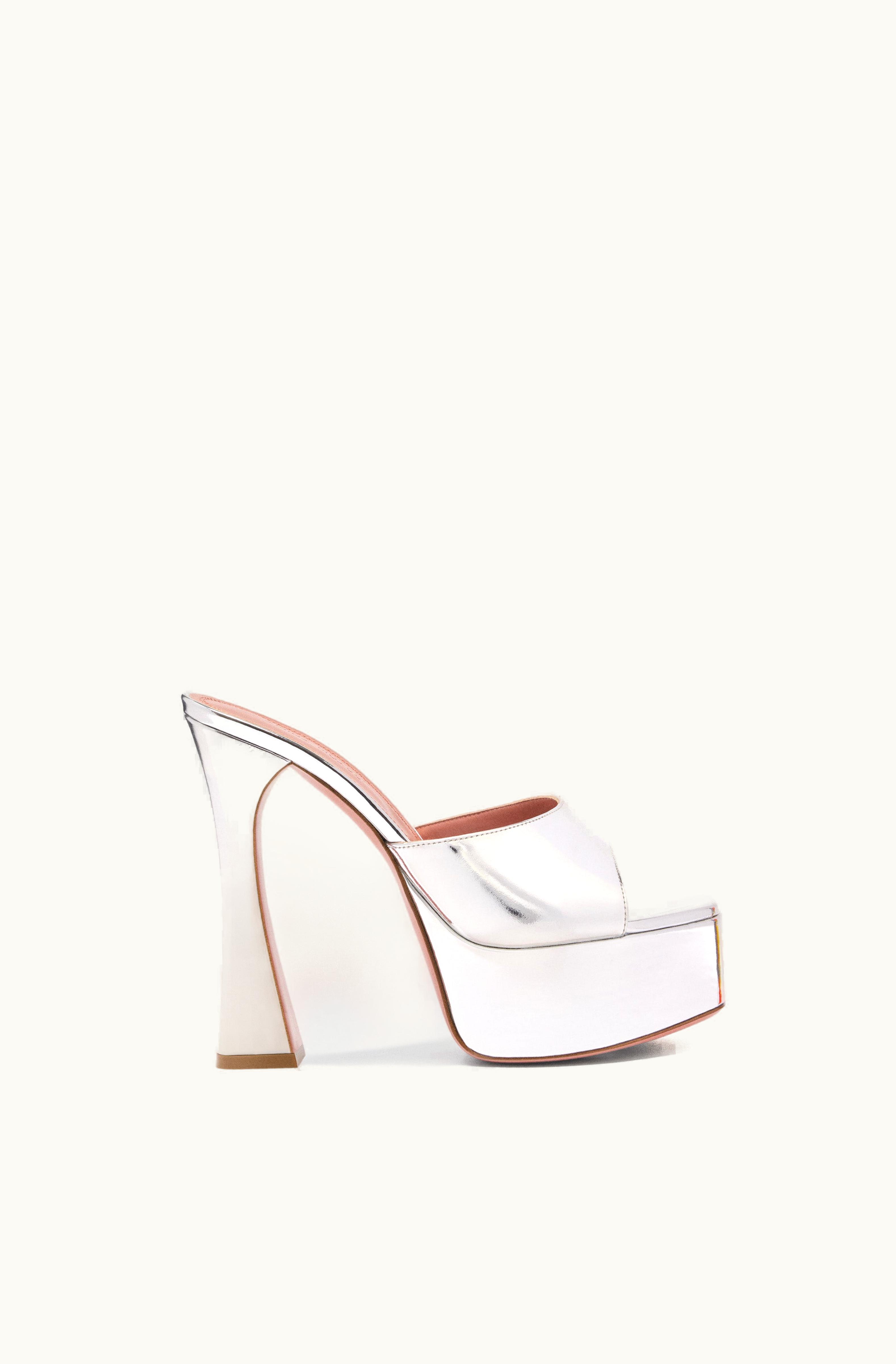 Amina Muaddi Amina Muaddi Dalida Plateau Slipper Silver Mirror