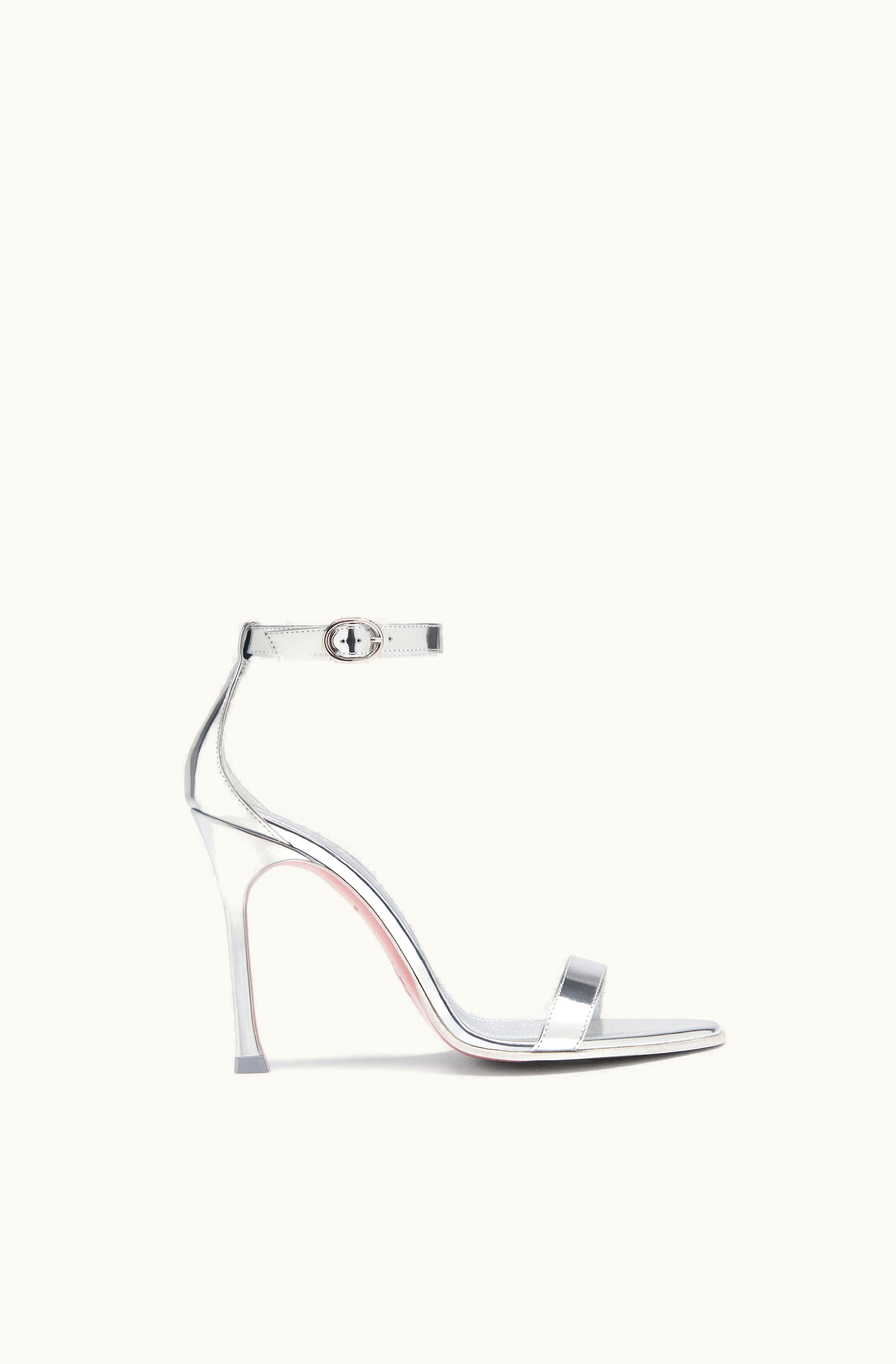 Amina Muaddi Amina Muaddi Kim Sandal 105 Silver Mirror