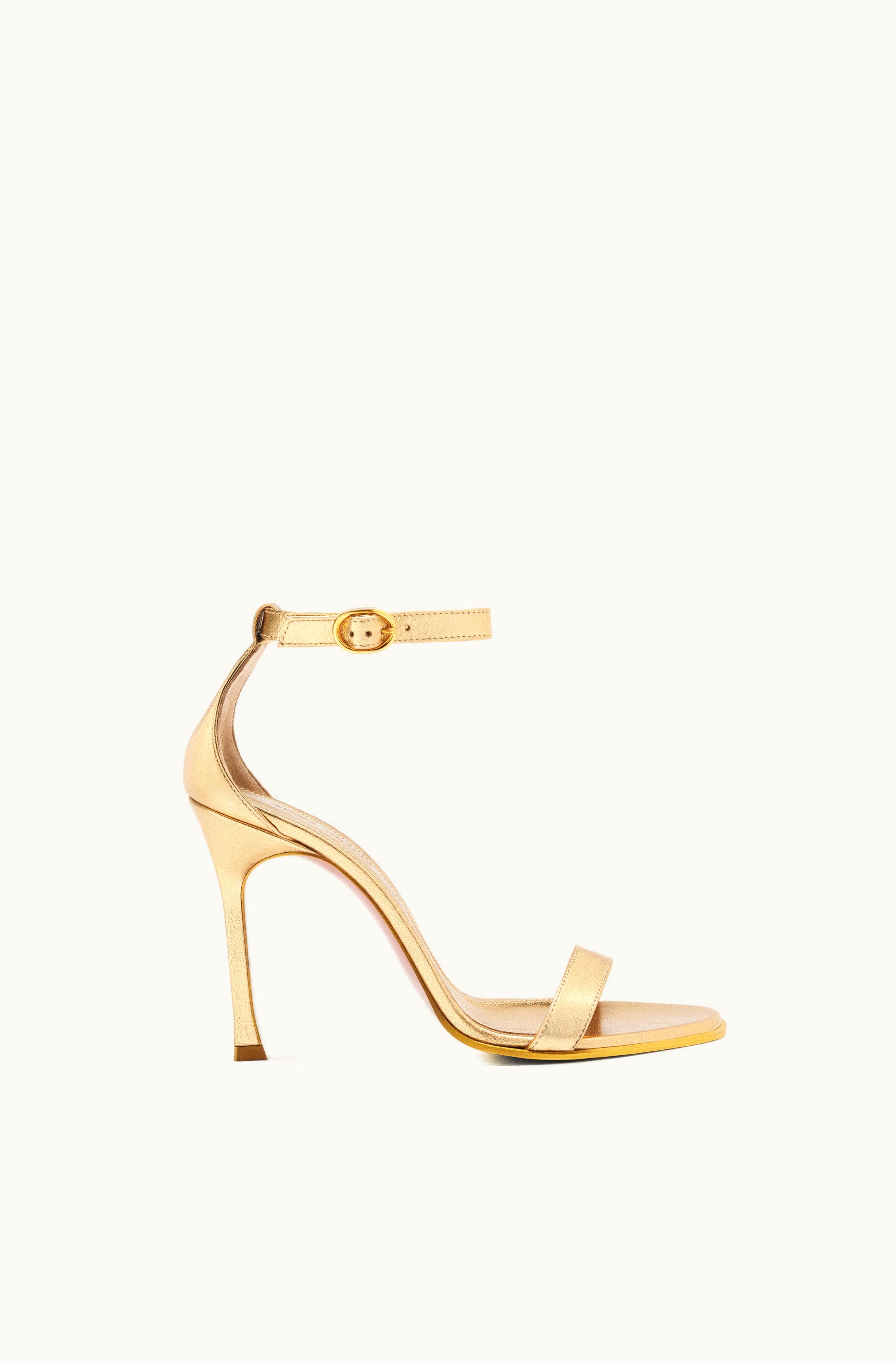 Amina Muaddi Amina Muaddi Kim Sandal 105 Gold Metallic Nappa