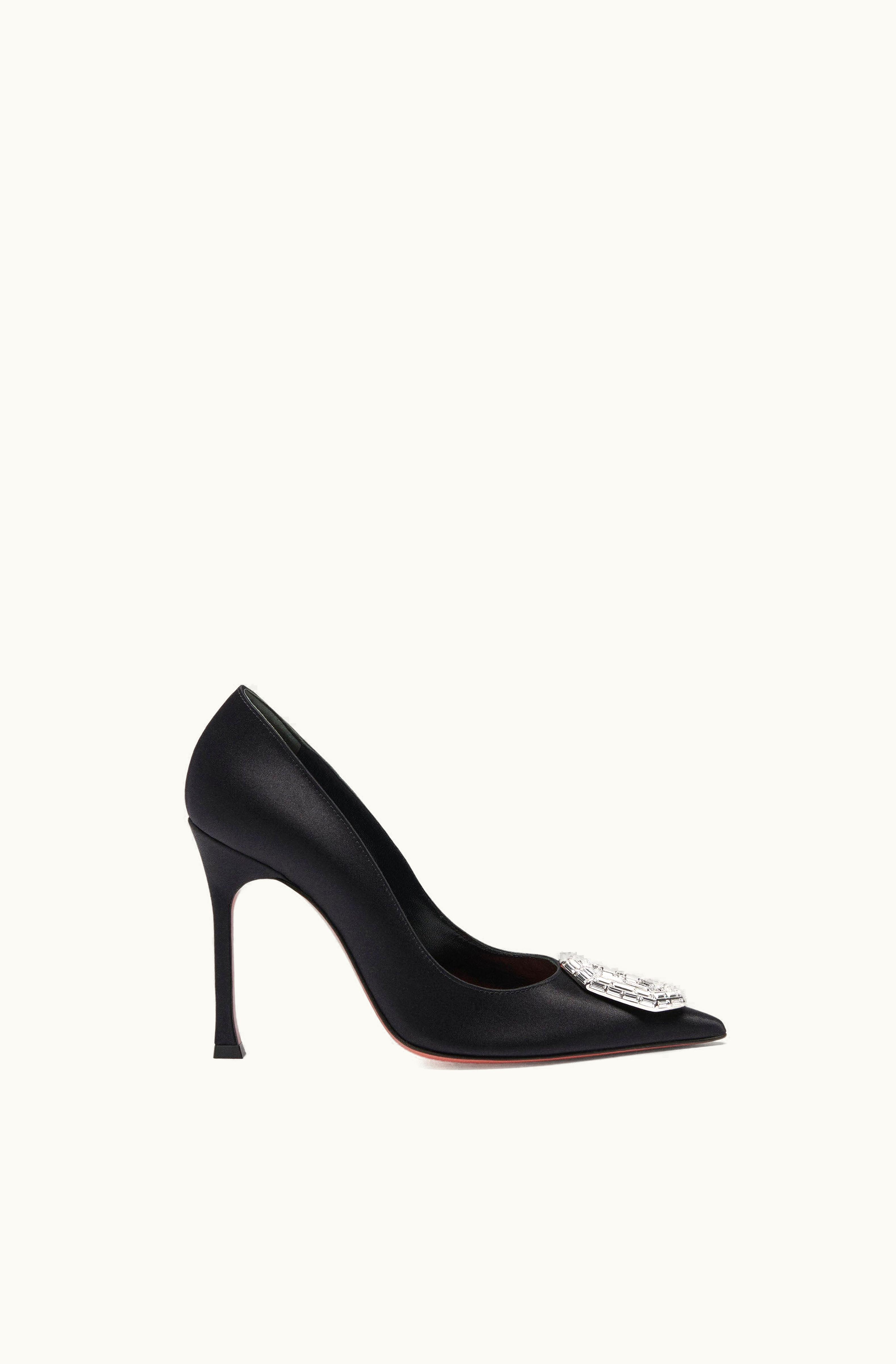 Amina Muaddi Amina Muaddi Camelia Pump 105 Black Satin