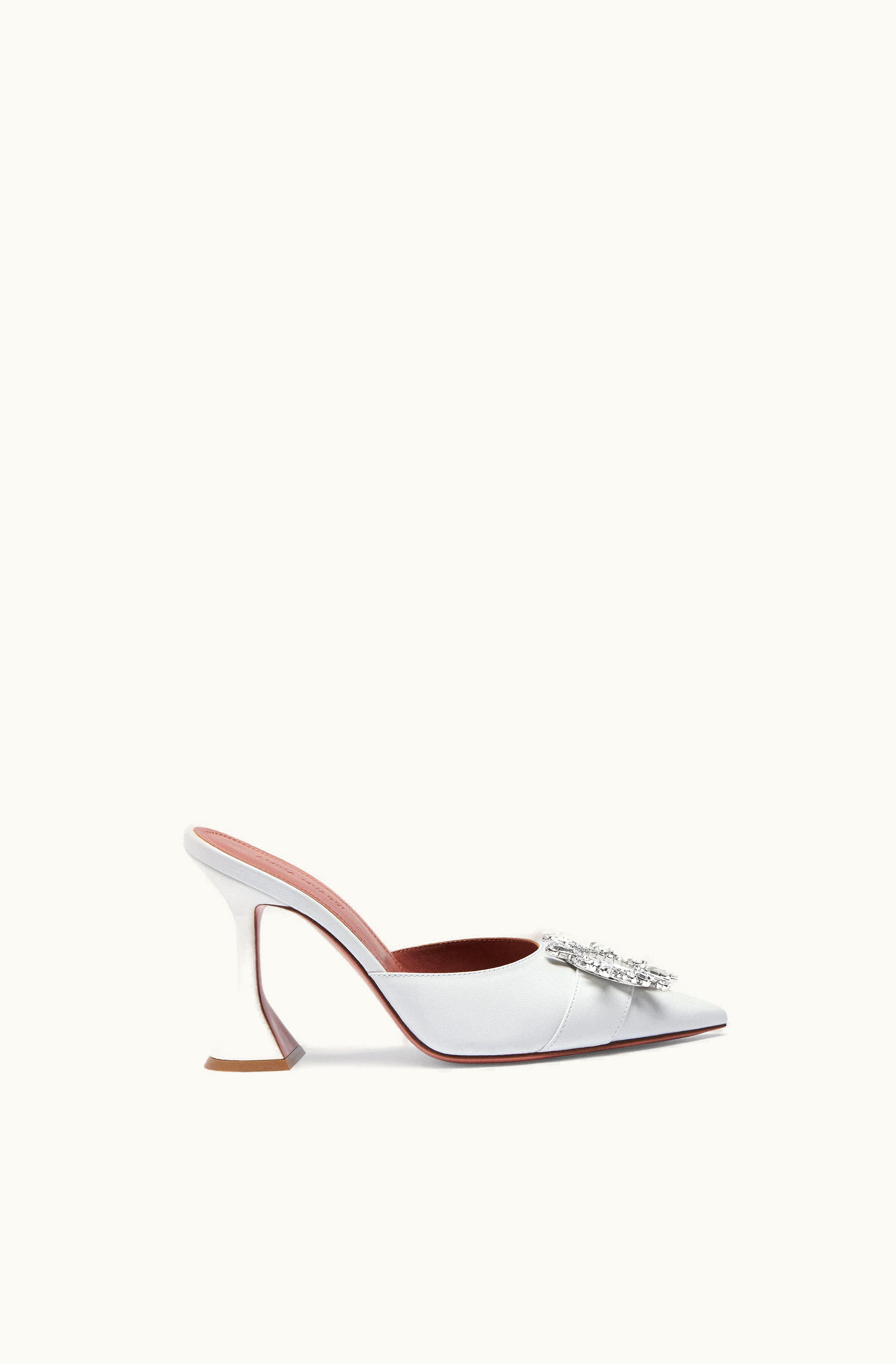 Amina Muaddi Amina Muaddi Begum Mule White Nappa