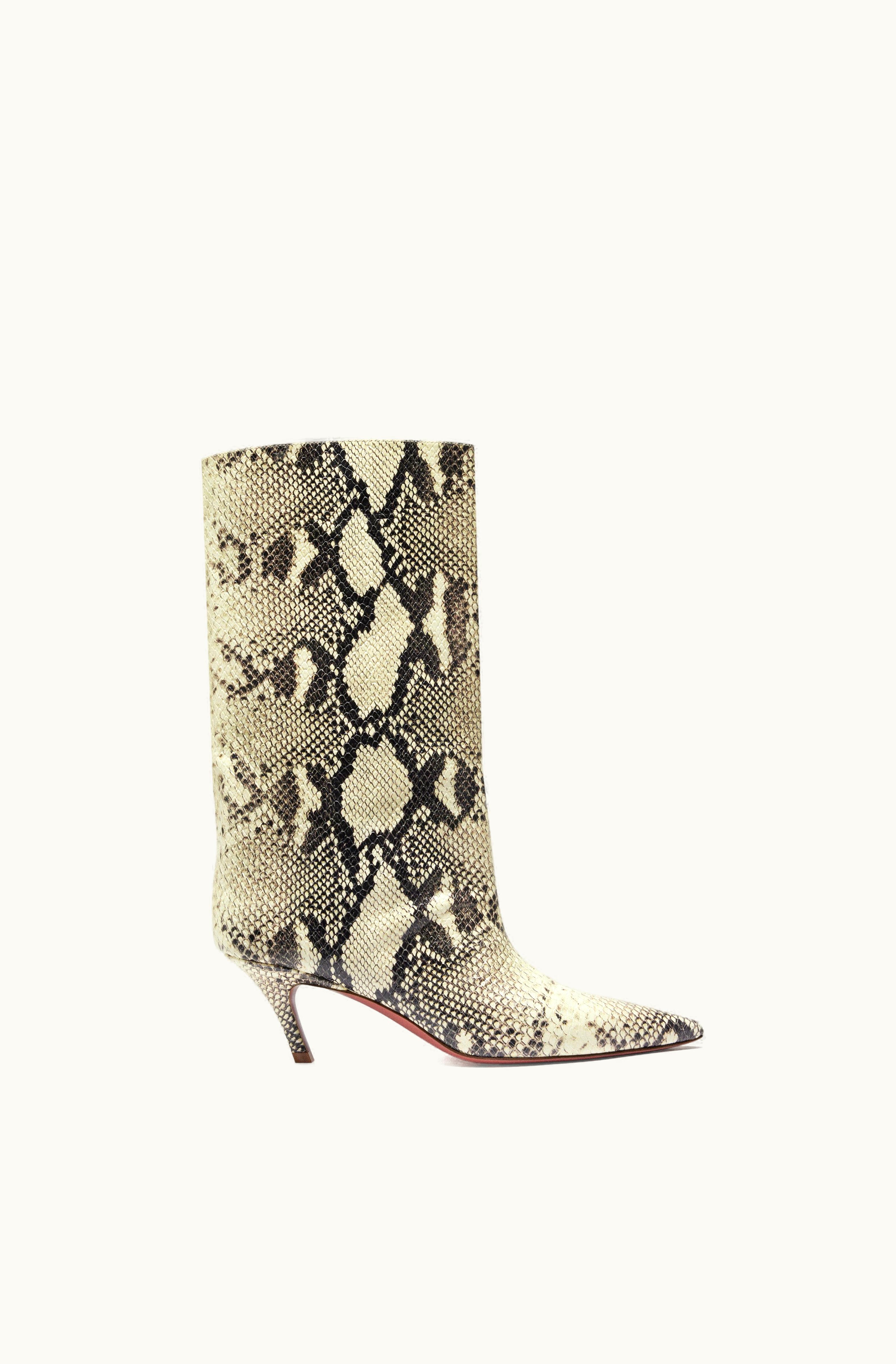 Amina Muaddi Amina Muaddi Fiona Boot 60 Natural Snake Print