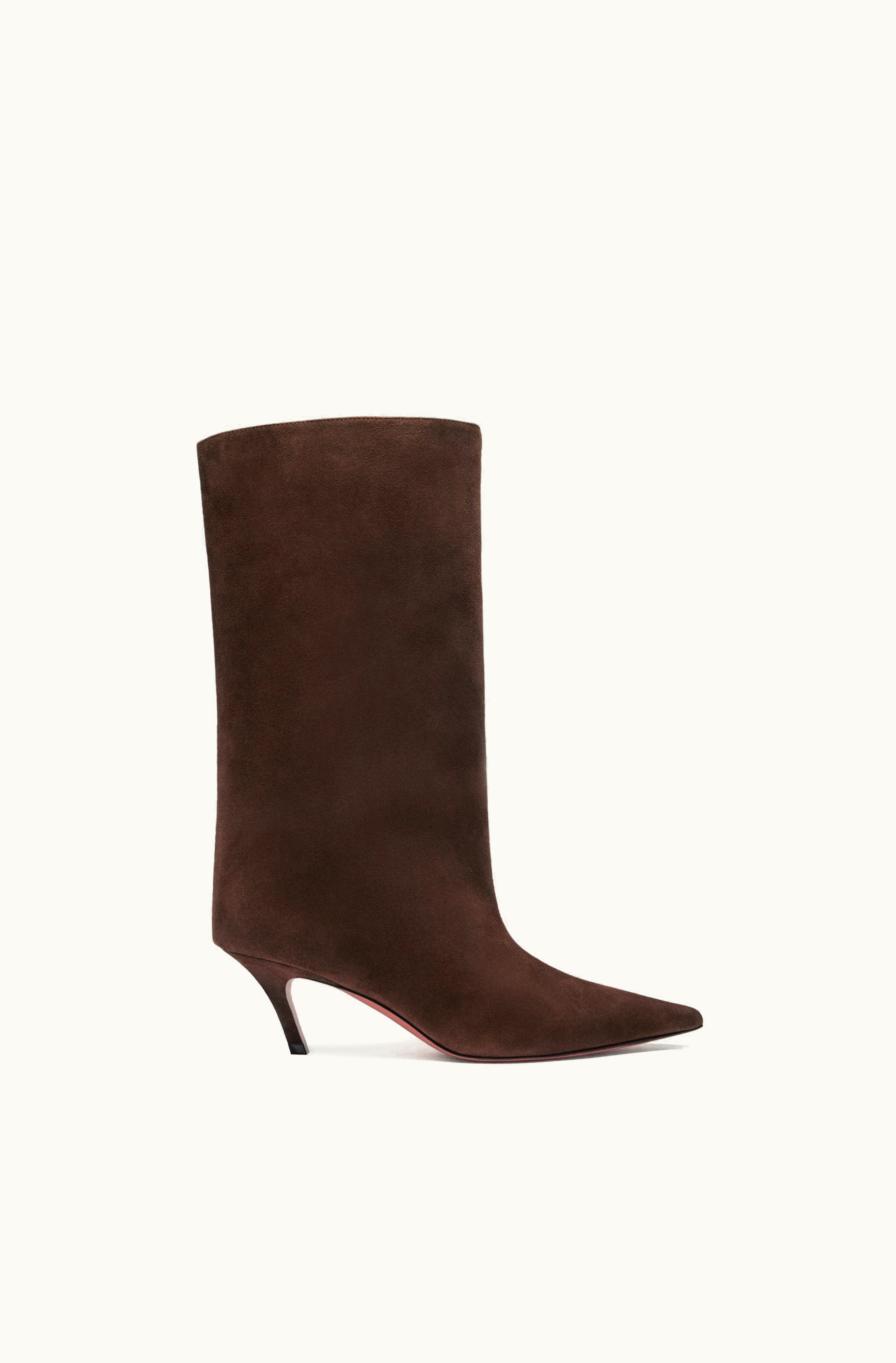 Amina Muaddi Amina Muaddi Fiona Boot 60 Dark Brown Suede