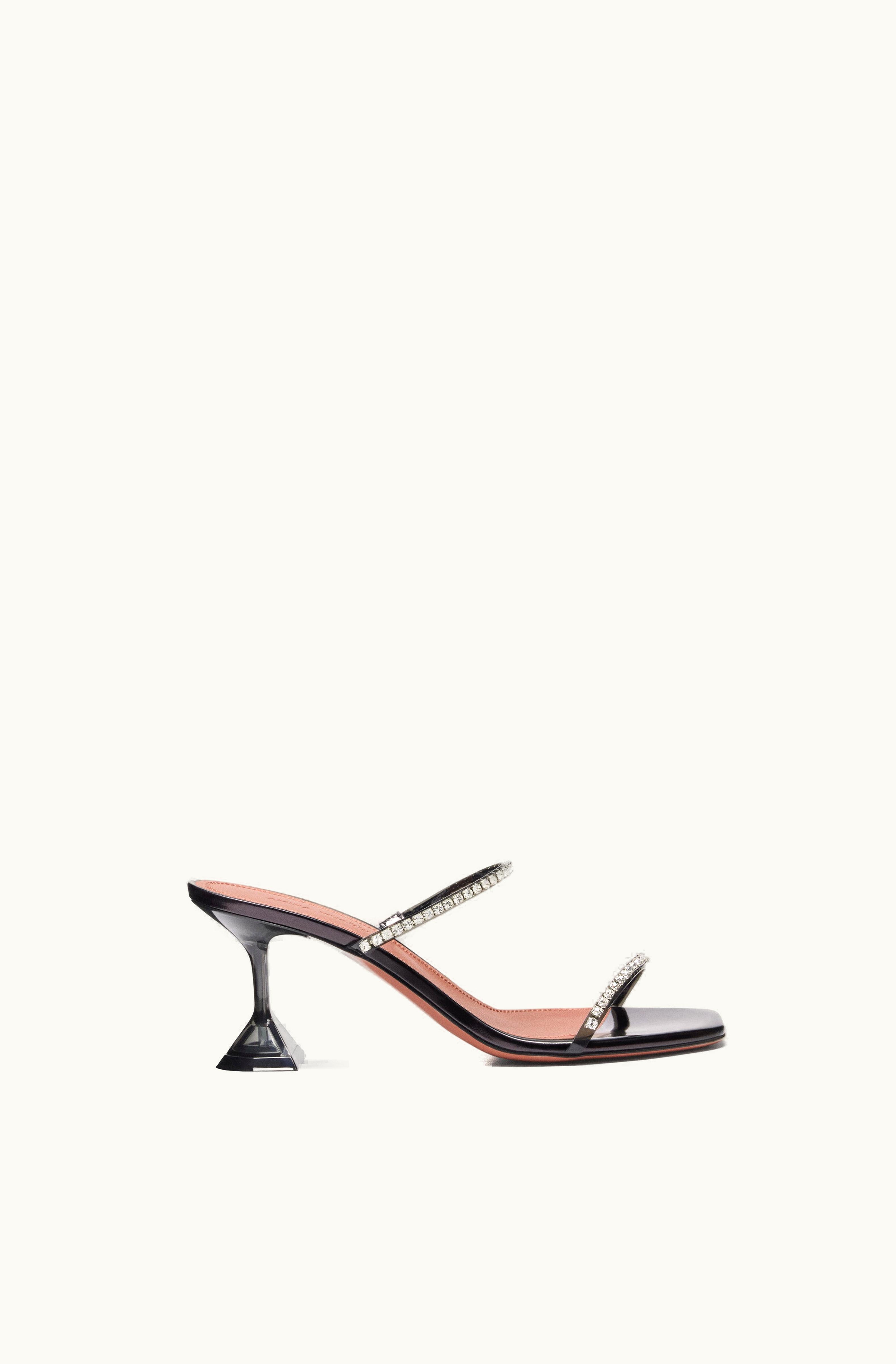 Amina Muaddi Amina Muaddi Gilda Glass Slipper 70 Black Pvc