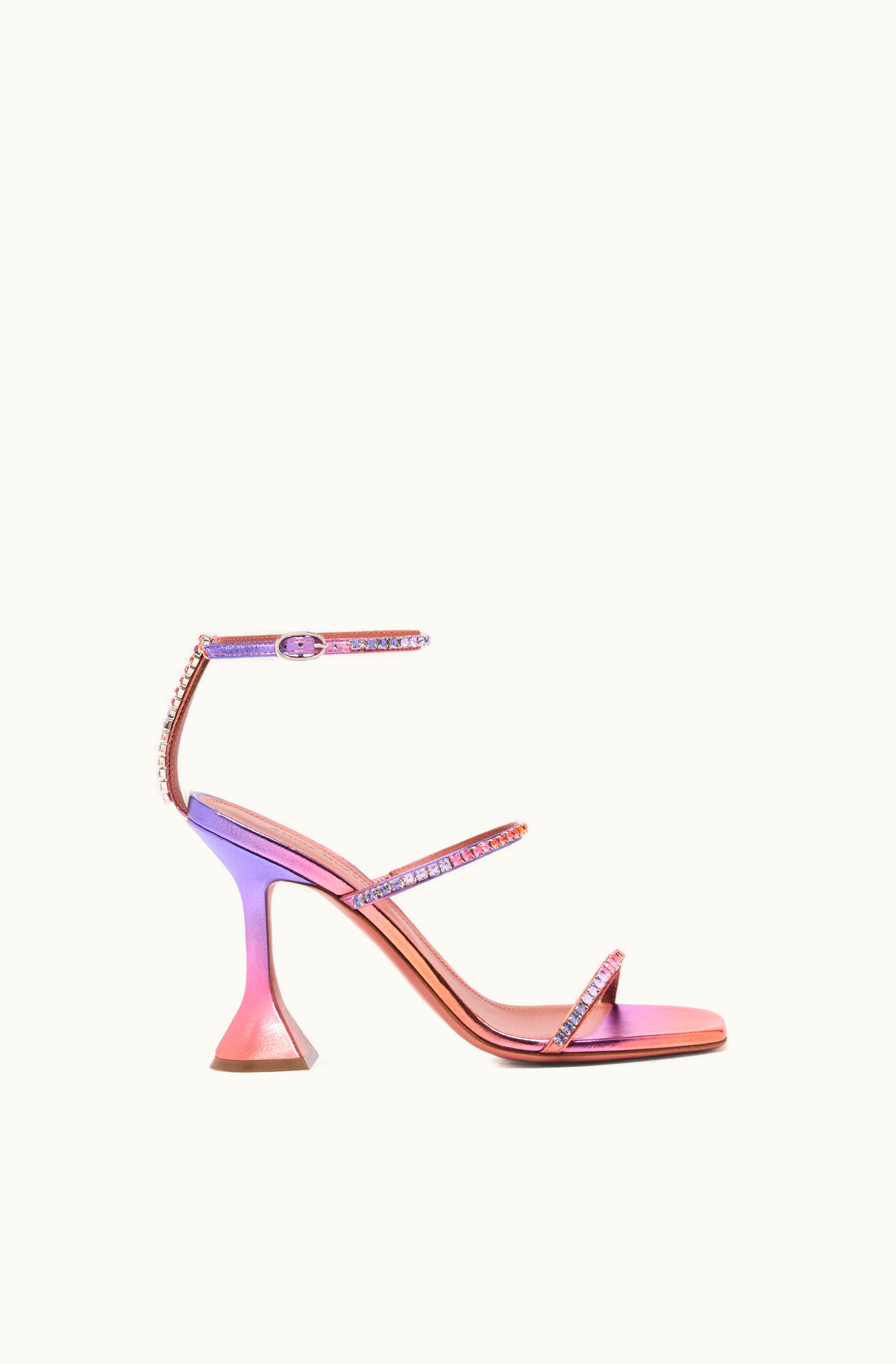 Amina Muaddi Amina Muaddi Gilda Sandal Sunset Ombre Metallic Nappa And Sunset Ombre Crystals