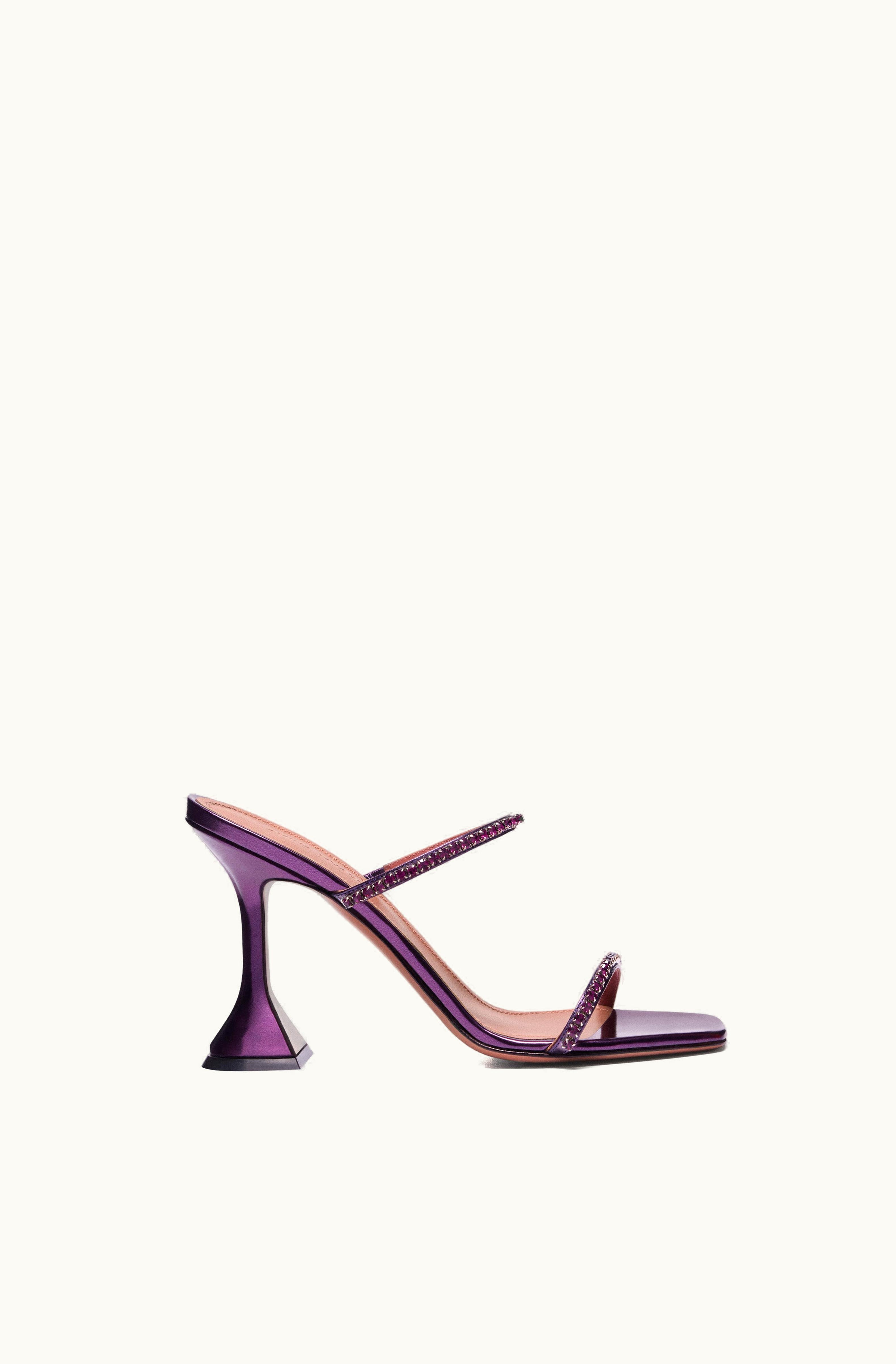 Amina Muaddi Amina Muaddi Gilda Slipper Amethyst Mirror And Amethyst Crystals