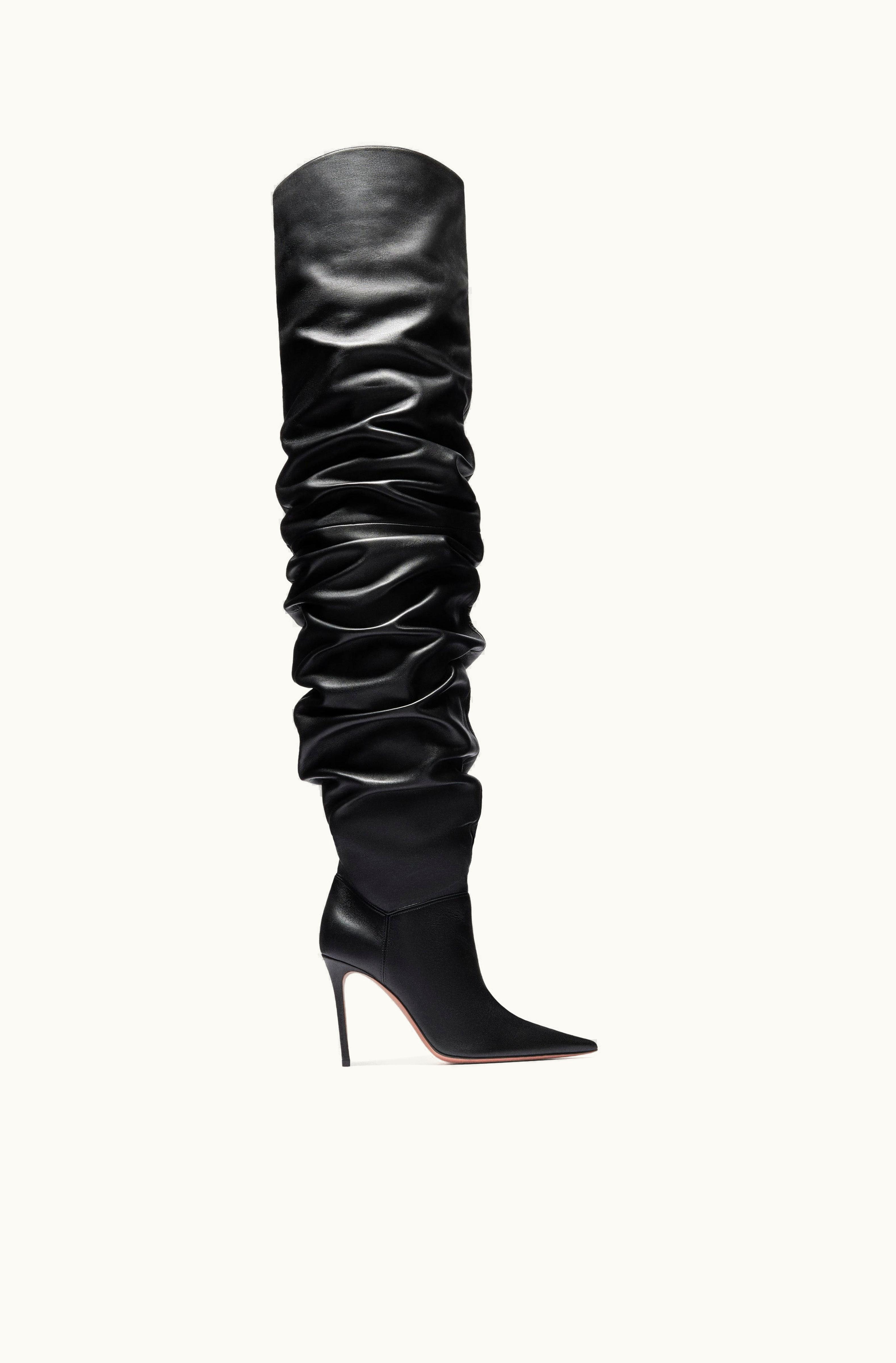 Amina Muaddi Amina Muaddi Jahleel Thigh High Boot Black Nappa