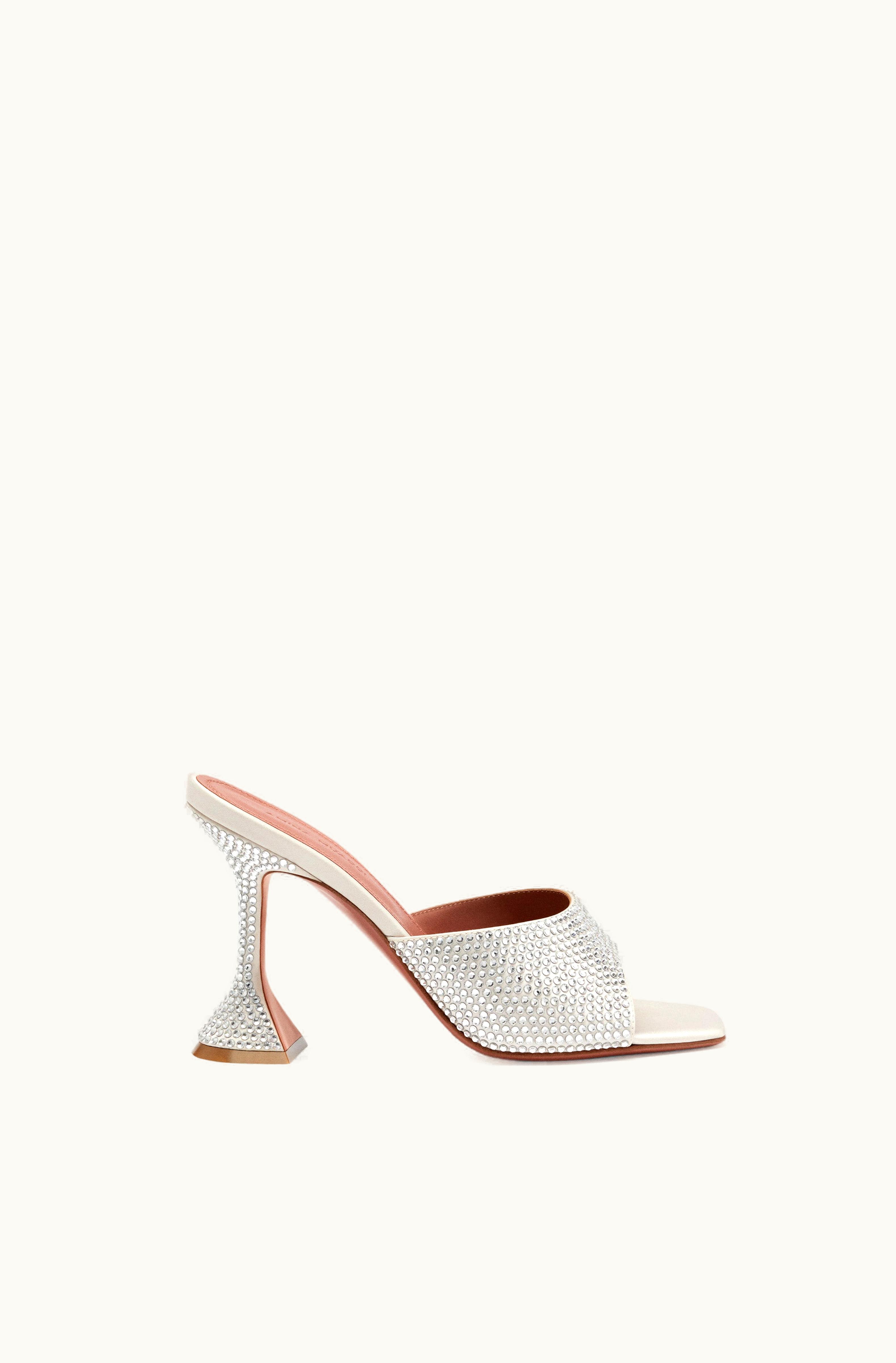 Amina Muaddi Amina Muaddi Lupita Crystal Slipper Silver Satin