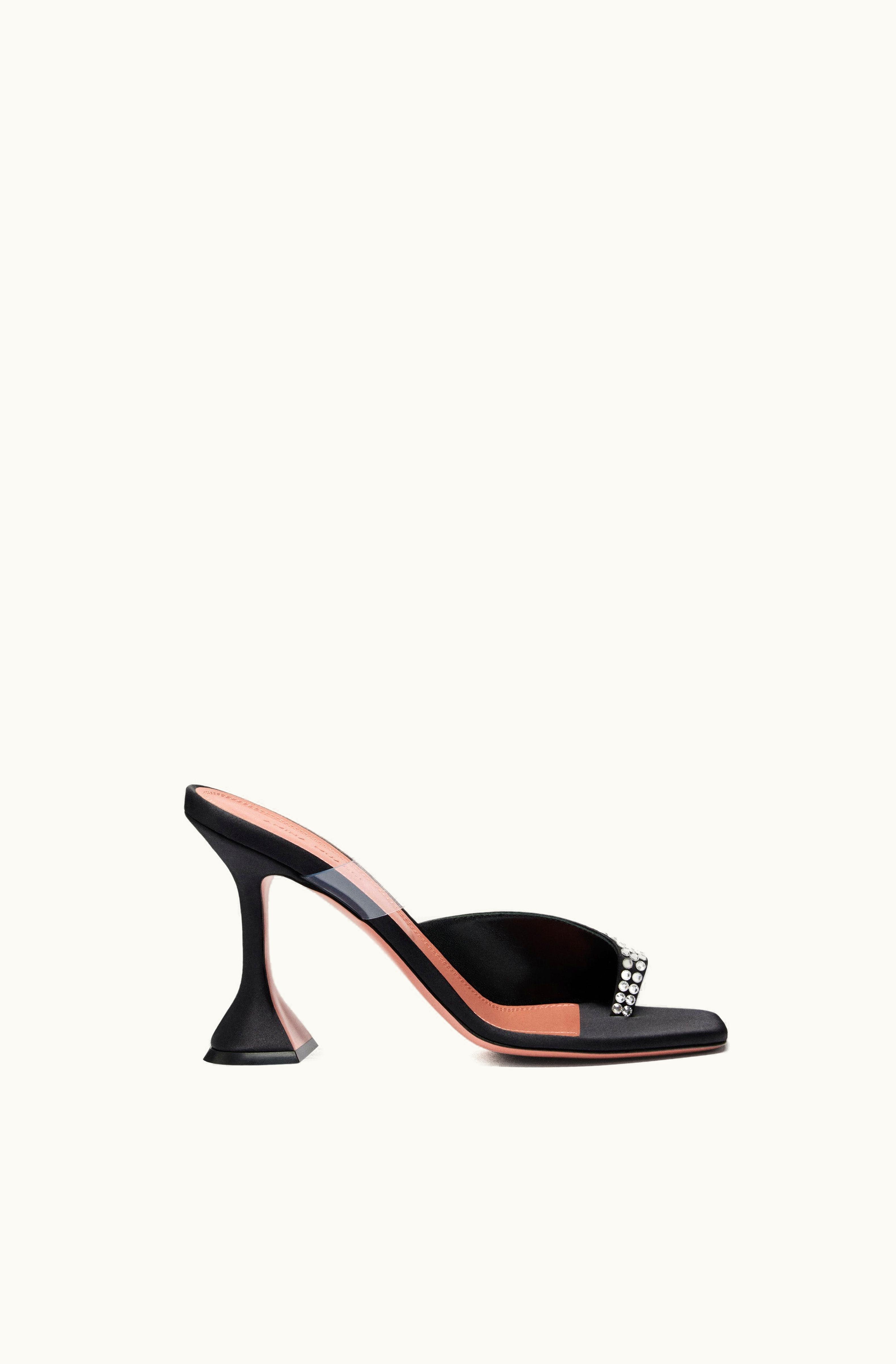 Amina Muaddi Amina Muaddi Paloma Crystal Slipper Black Satin