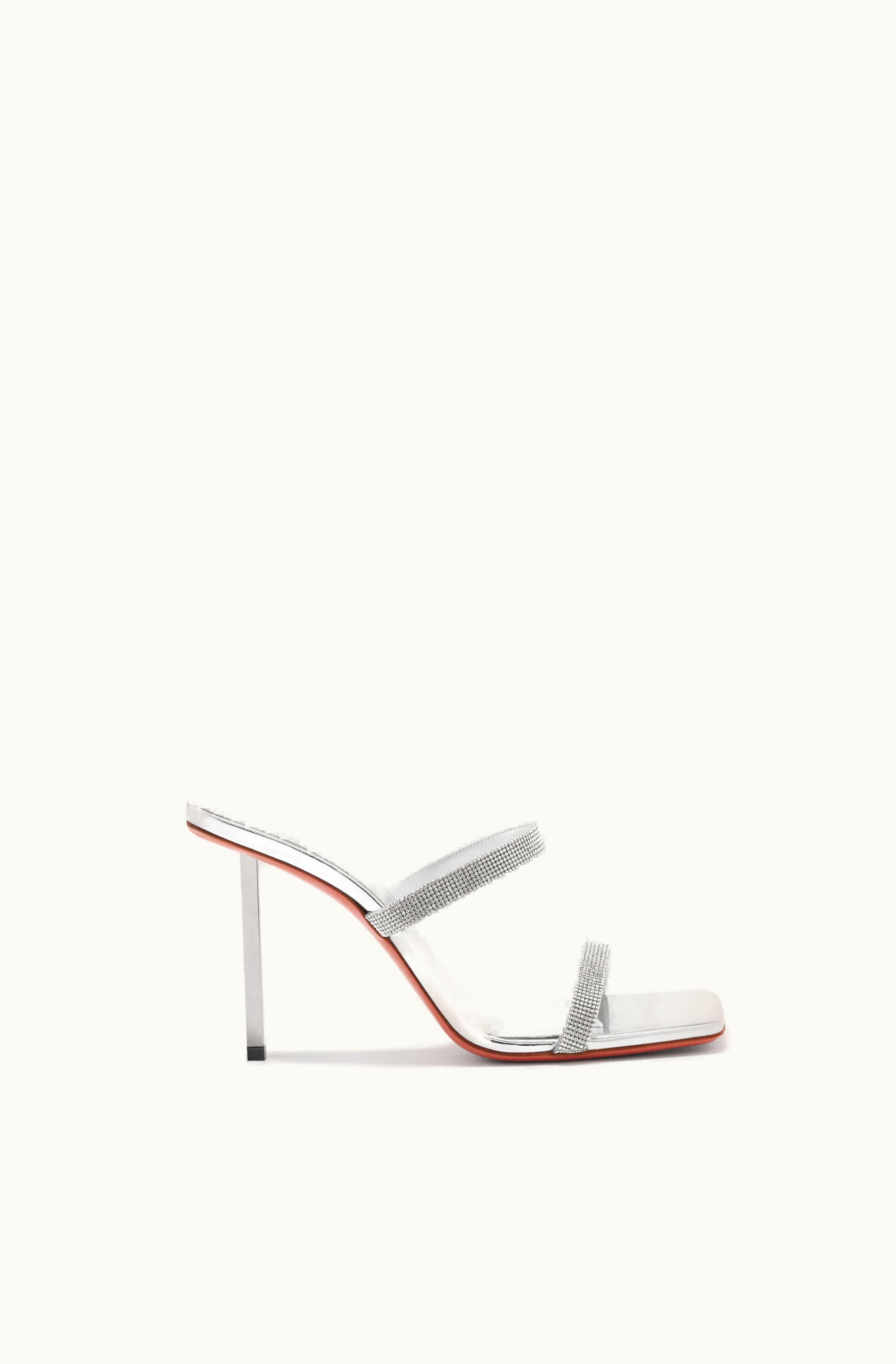 Amina Muaddi Amina Muaddi Rih Slipper Silver Mirror