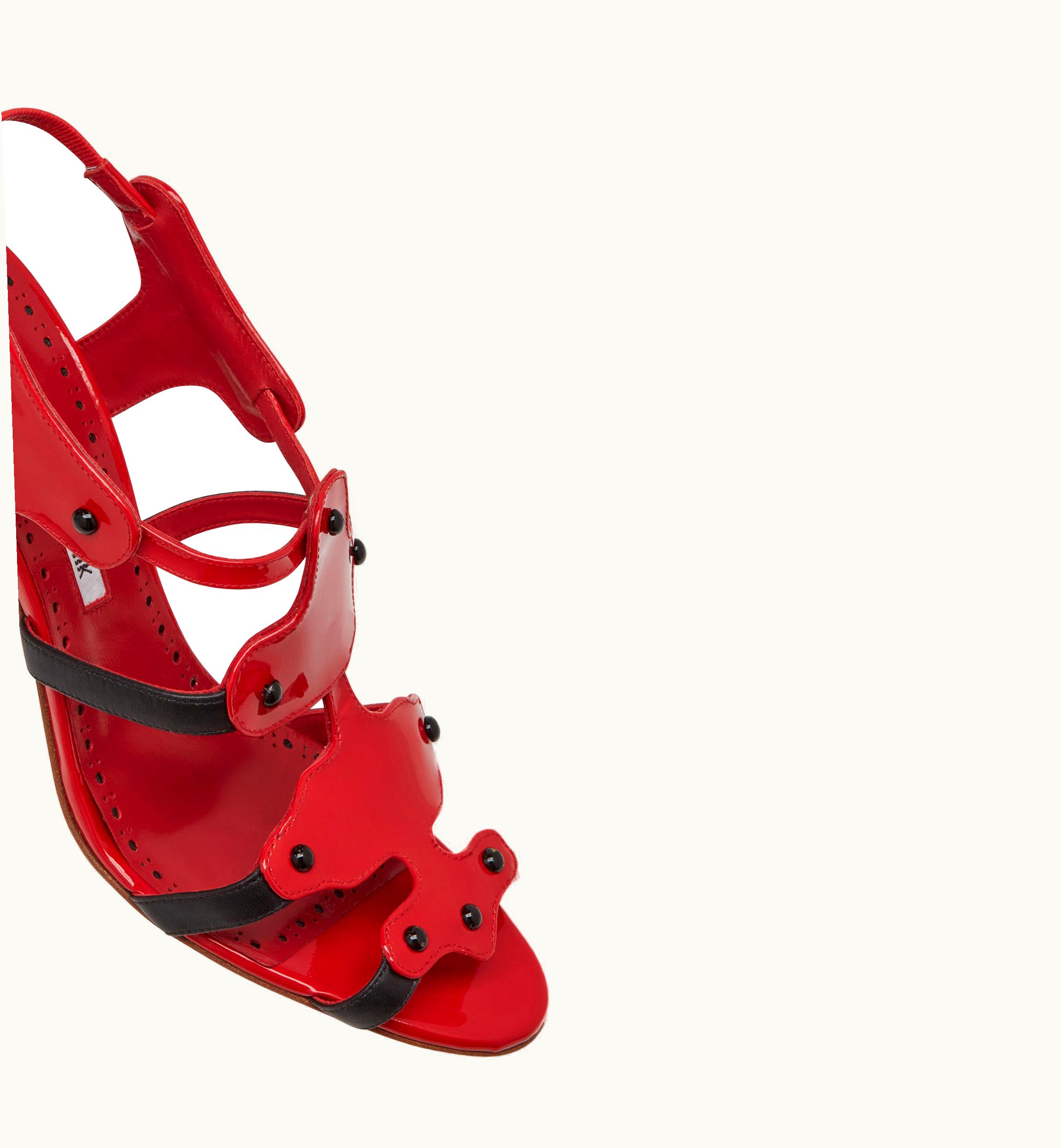 Manolo Blahnik Manolo Blahnik Syracusa Red Patent Leather Strappy Sandals
