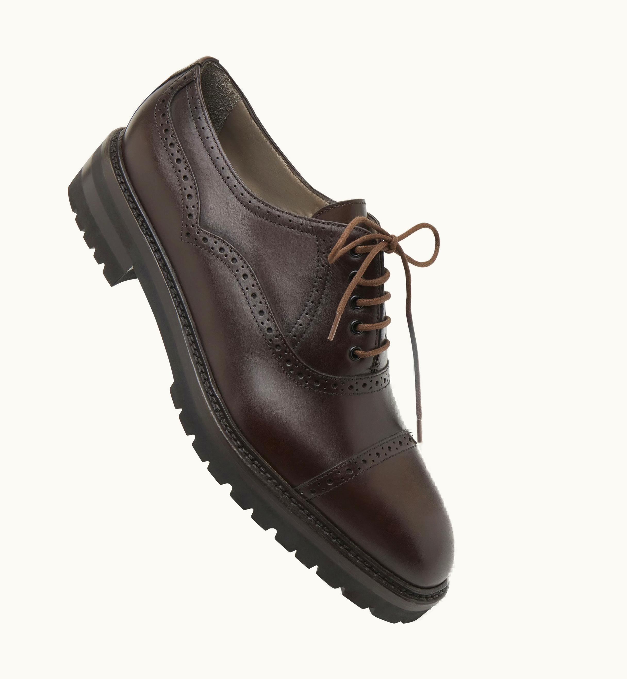 Manolo Blahnik Manolo Blahnik Norton Dark Brown Calf Leather Lace Up Shoes