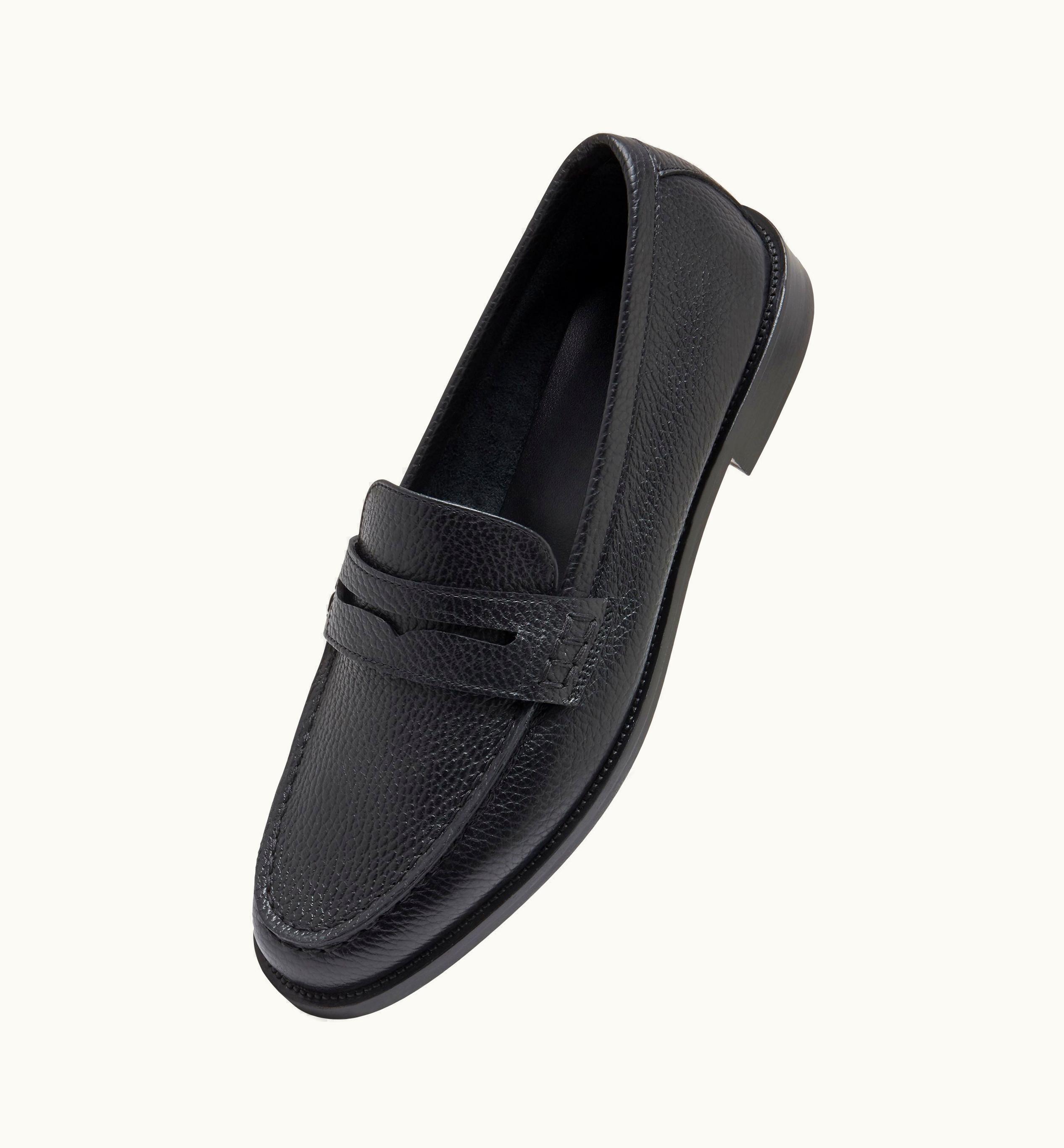 Manolo Blahnik Manolo Blahnik Perry Black Calf Leather Penny Loafers