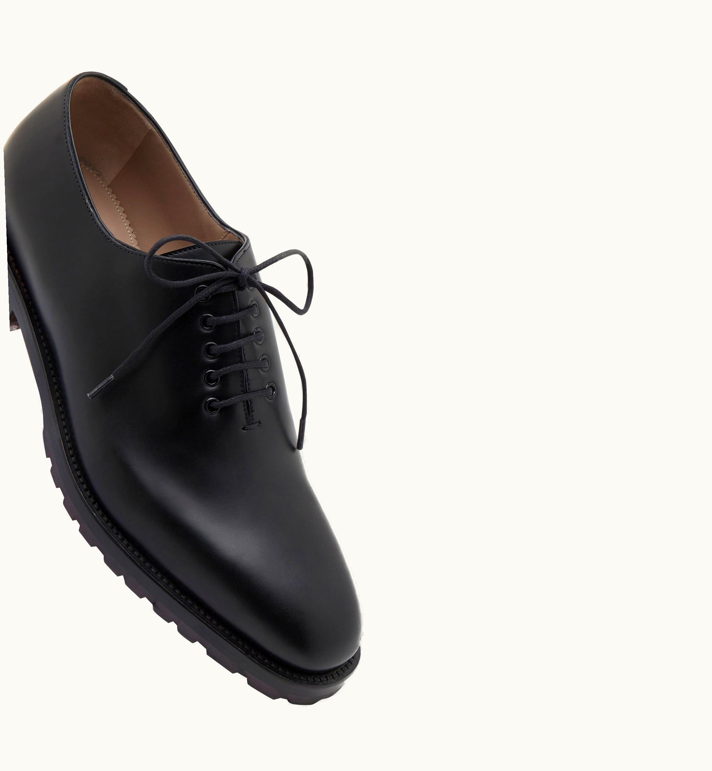 Manolo Blahnik Newley Black Calf Leather Lace Up Shoes