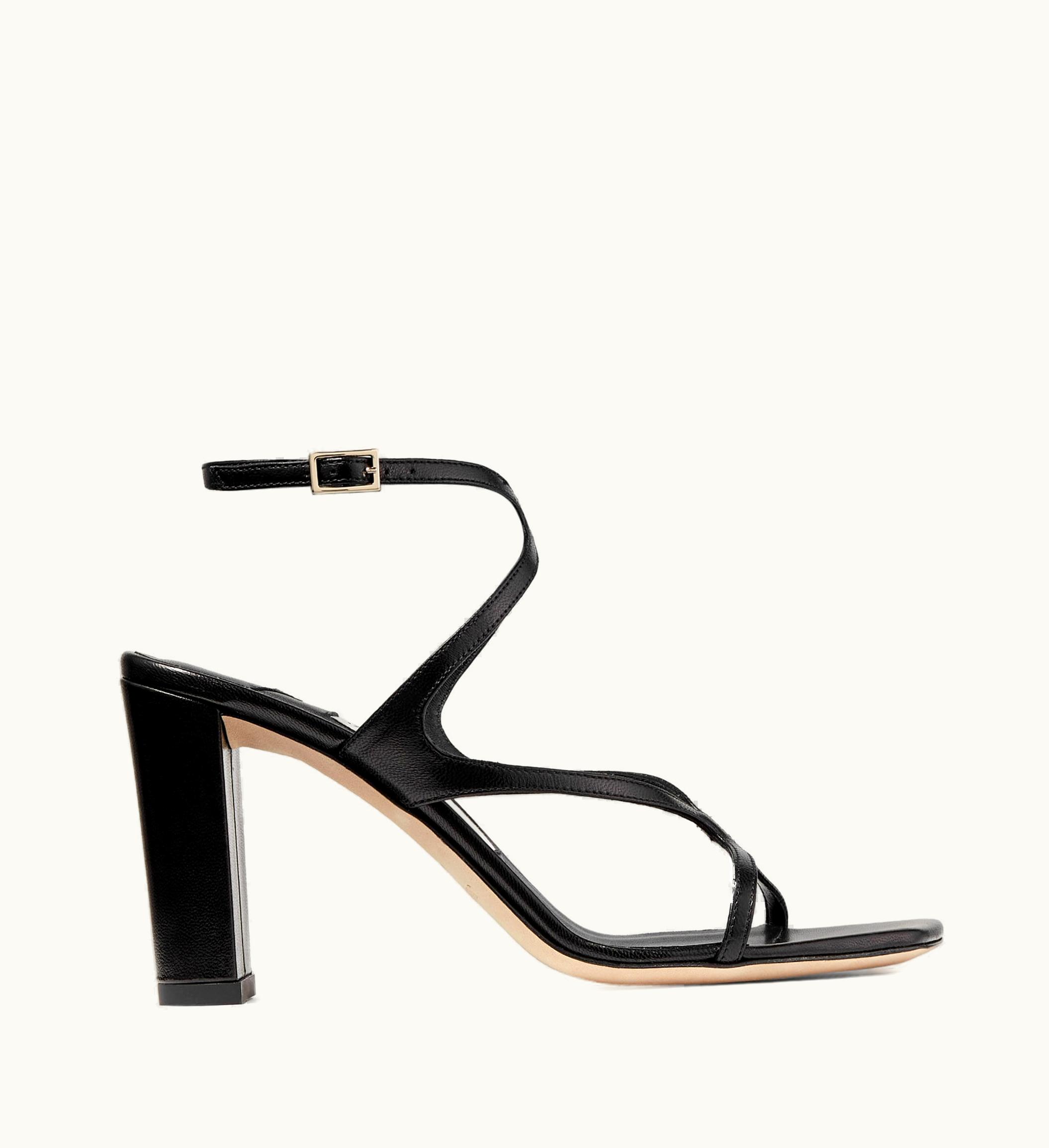 Jimmy Choo Azie 85 Black Nappa Leather Sandals