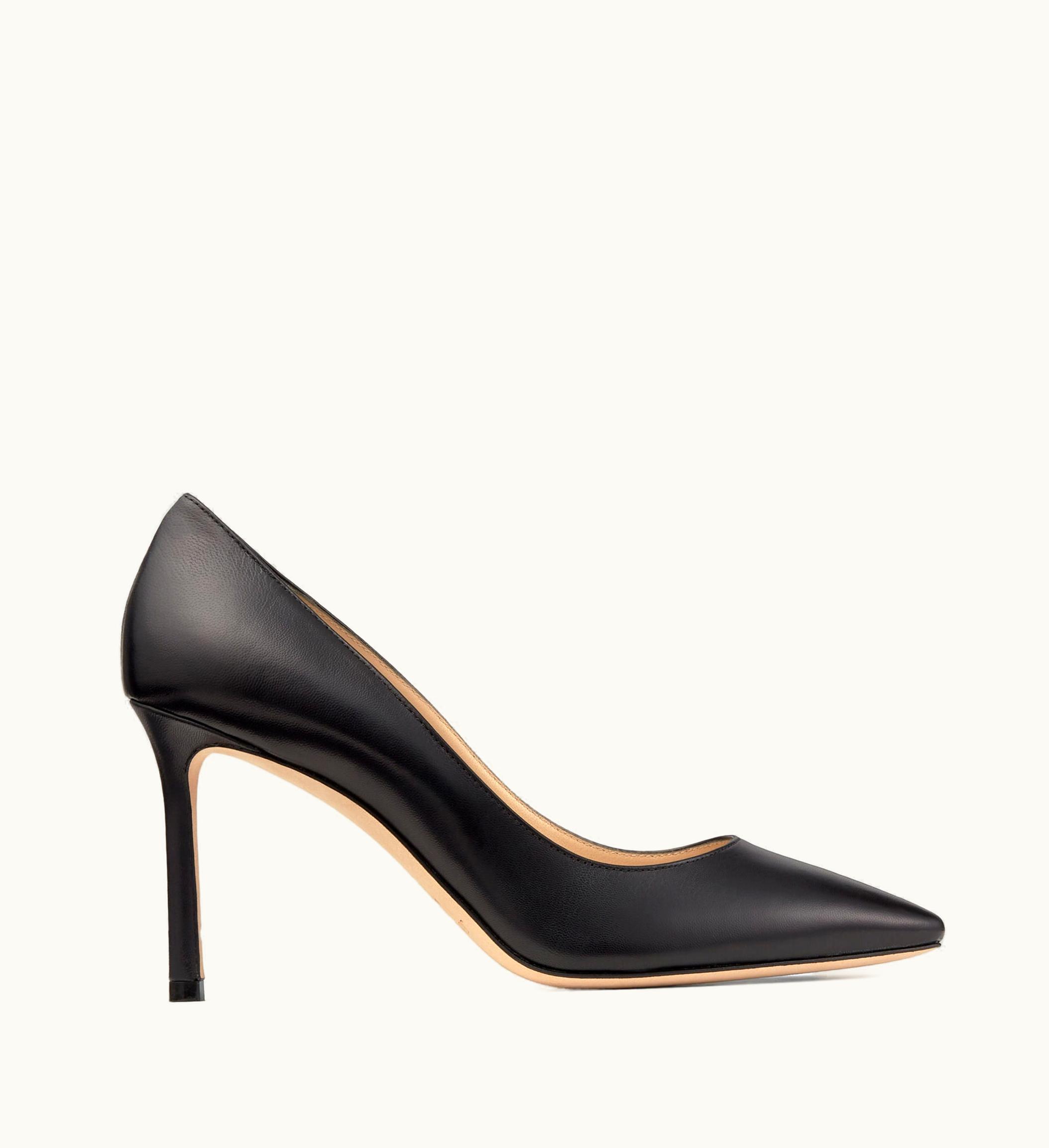 Jimmy Choo Romy 85 Black Kid Leather Pointy Toe Pumps