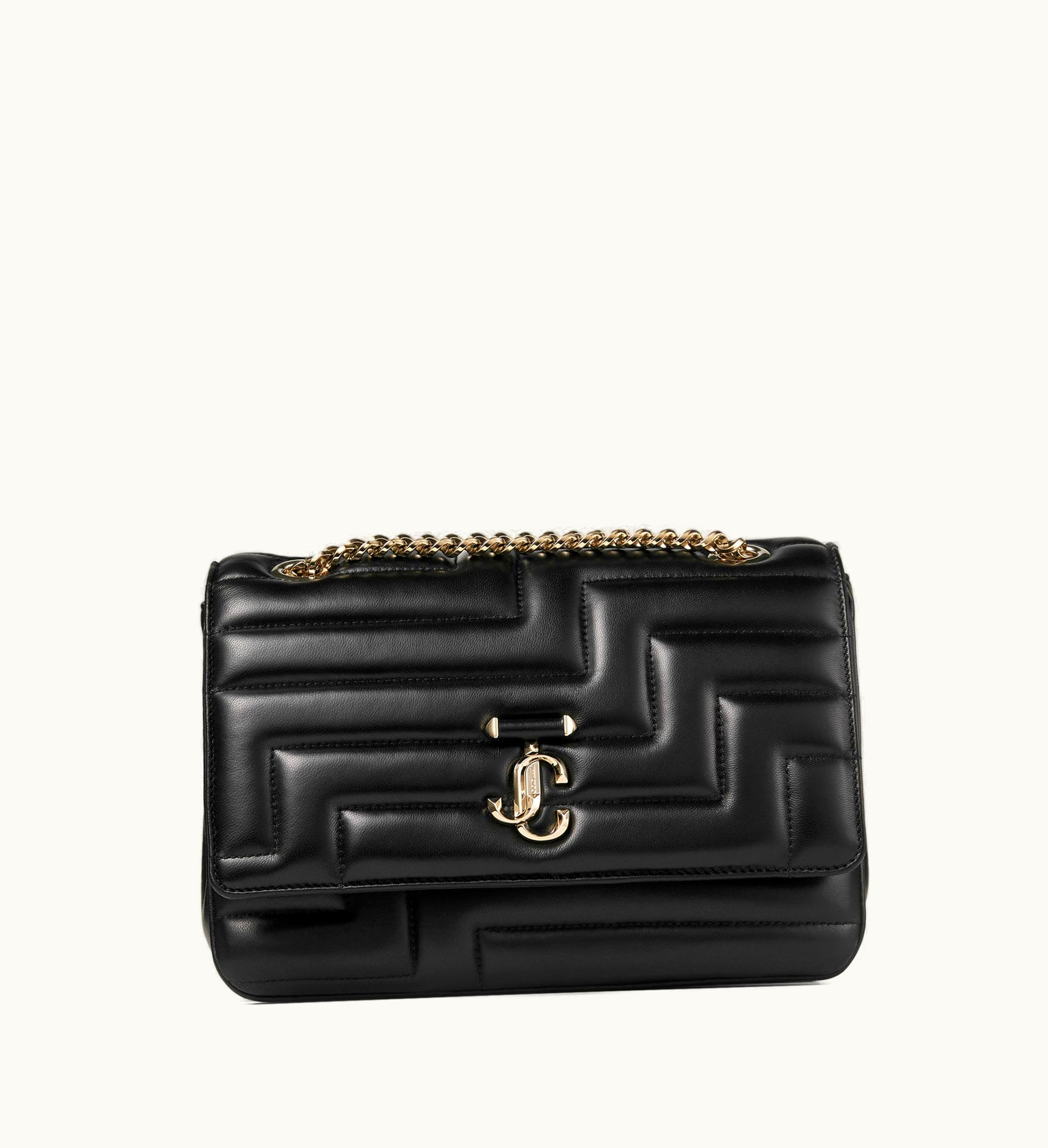 Jimmy Choo Avenue Soft Shoulder Black Avenue Nappa Leather Soft Shoulder Bag