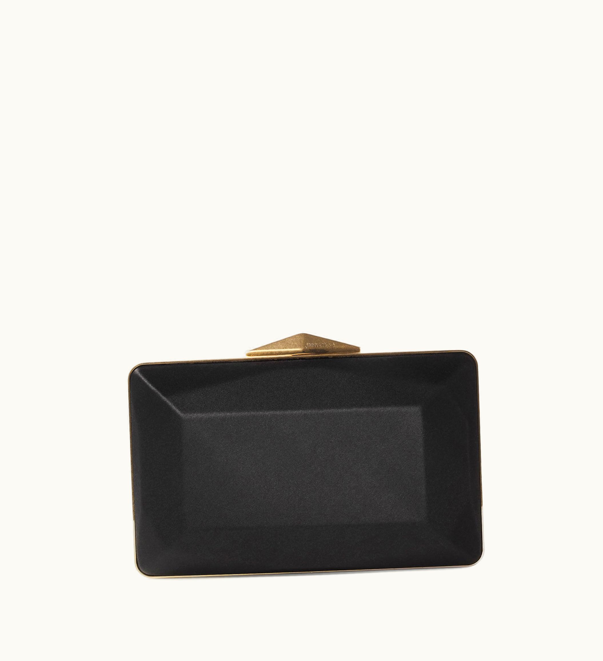 Jimmy Choo Diamond Box Clutch Black Satin Box Clutch Bag