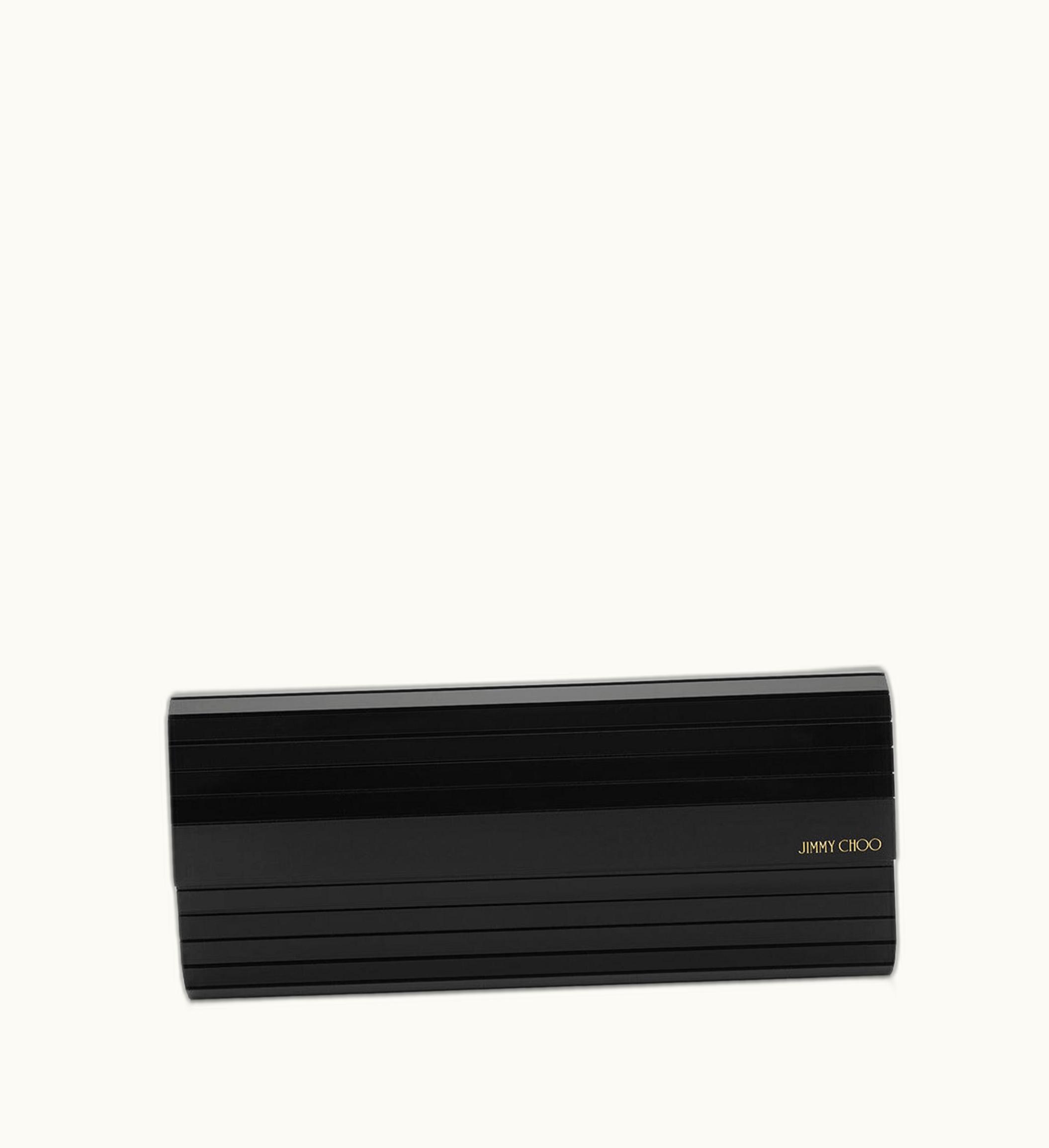 Jimmy Choo Sweetie Black Acrylic Clutch Bag With Gold Chain Strap