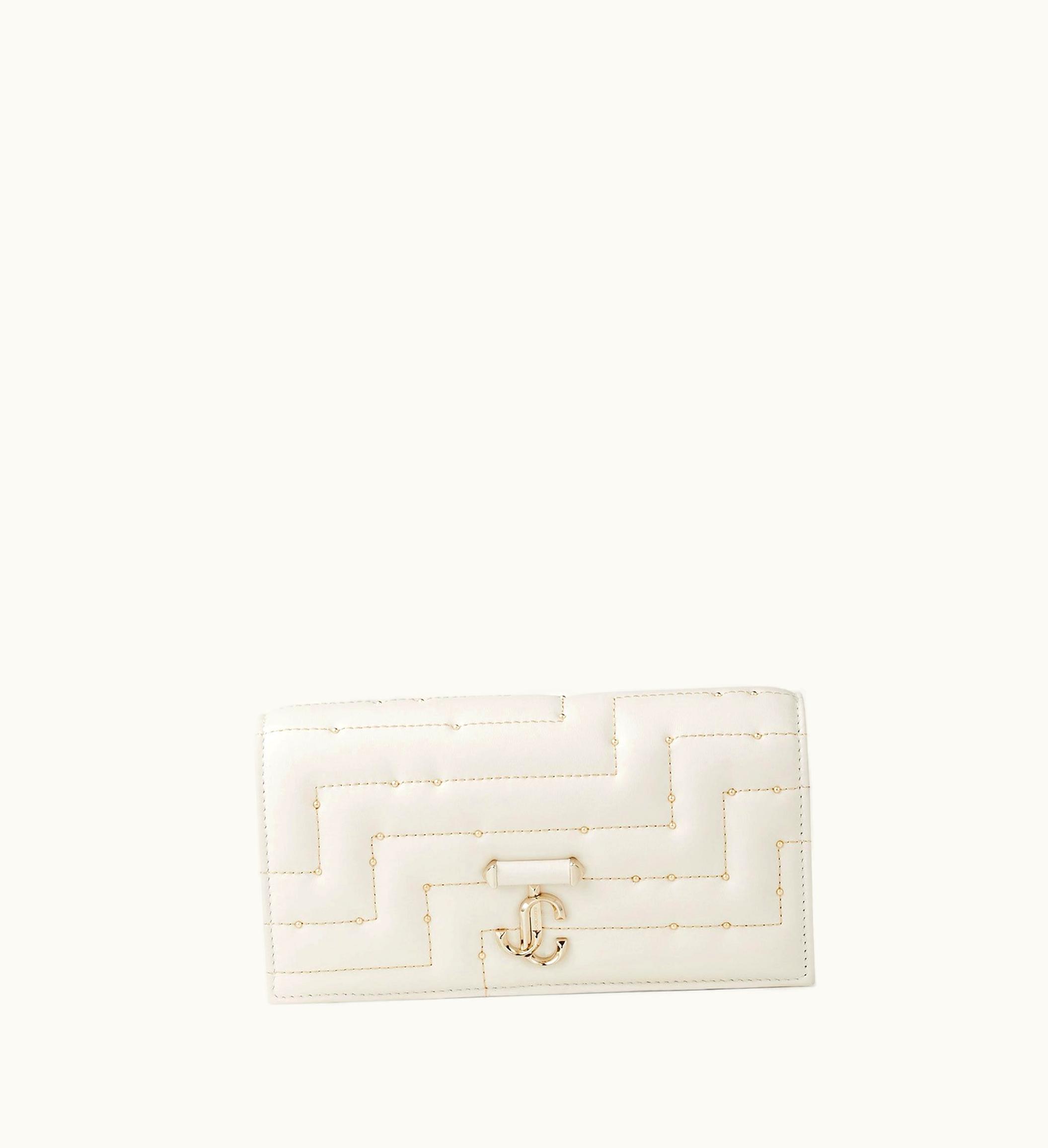 Jimmy Choo Avenue Wallet W / Chain Latte Avenue Nappa Leather Wallet With Chain
