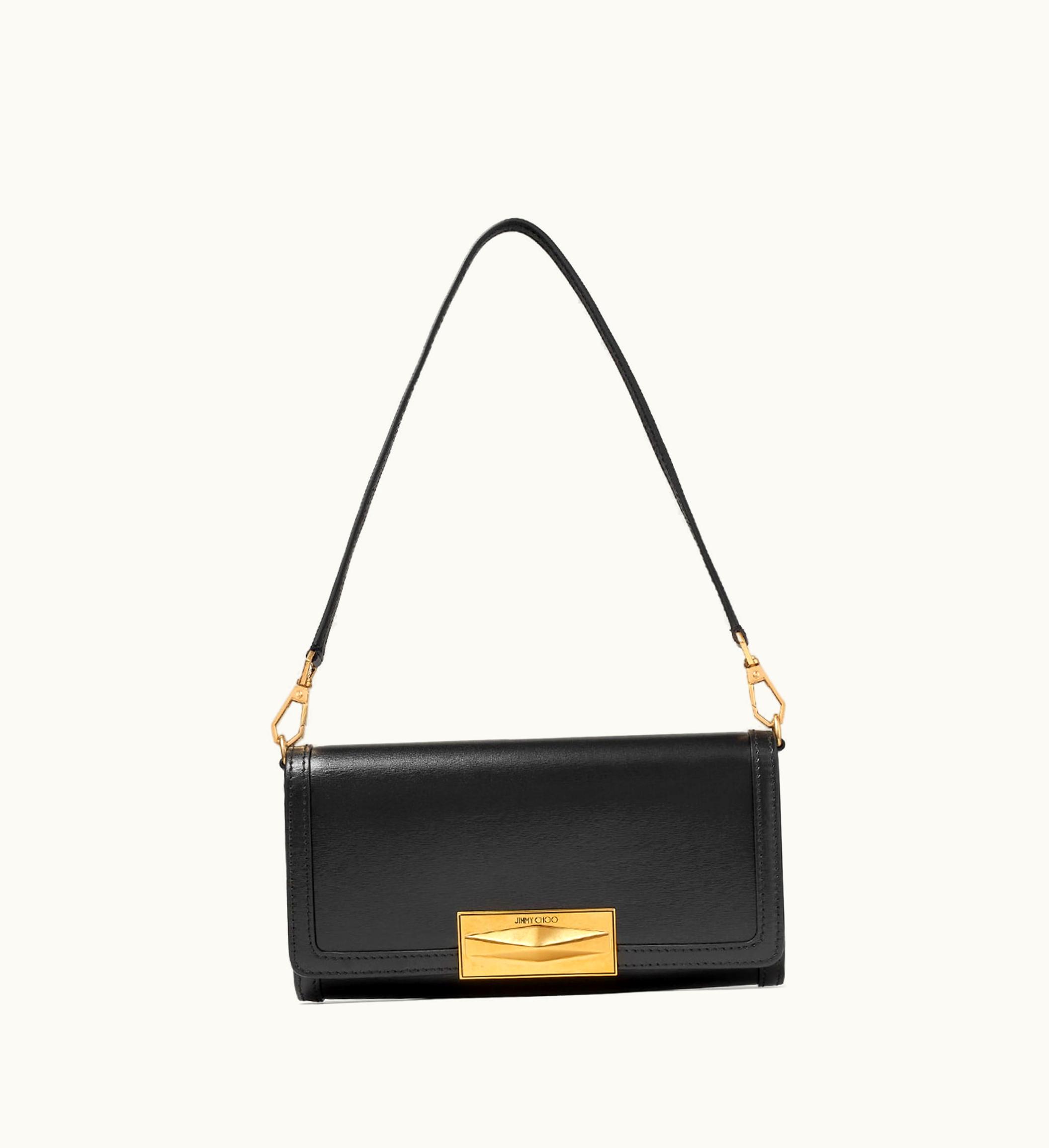 Jimmy Choo Diamond Mini Shoulder Black Calf Leather Mini Shoulder Bag