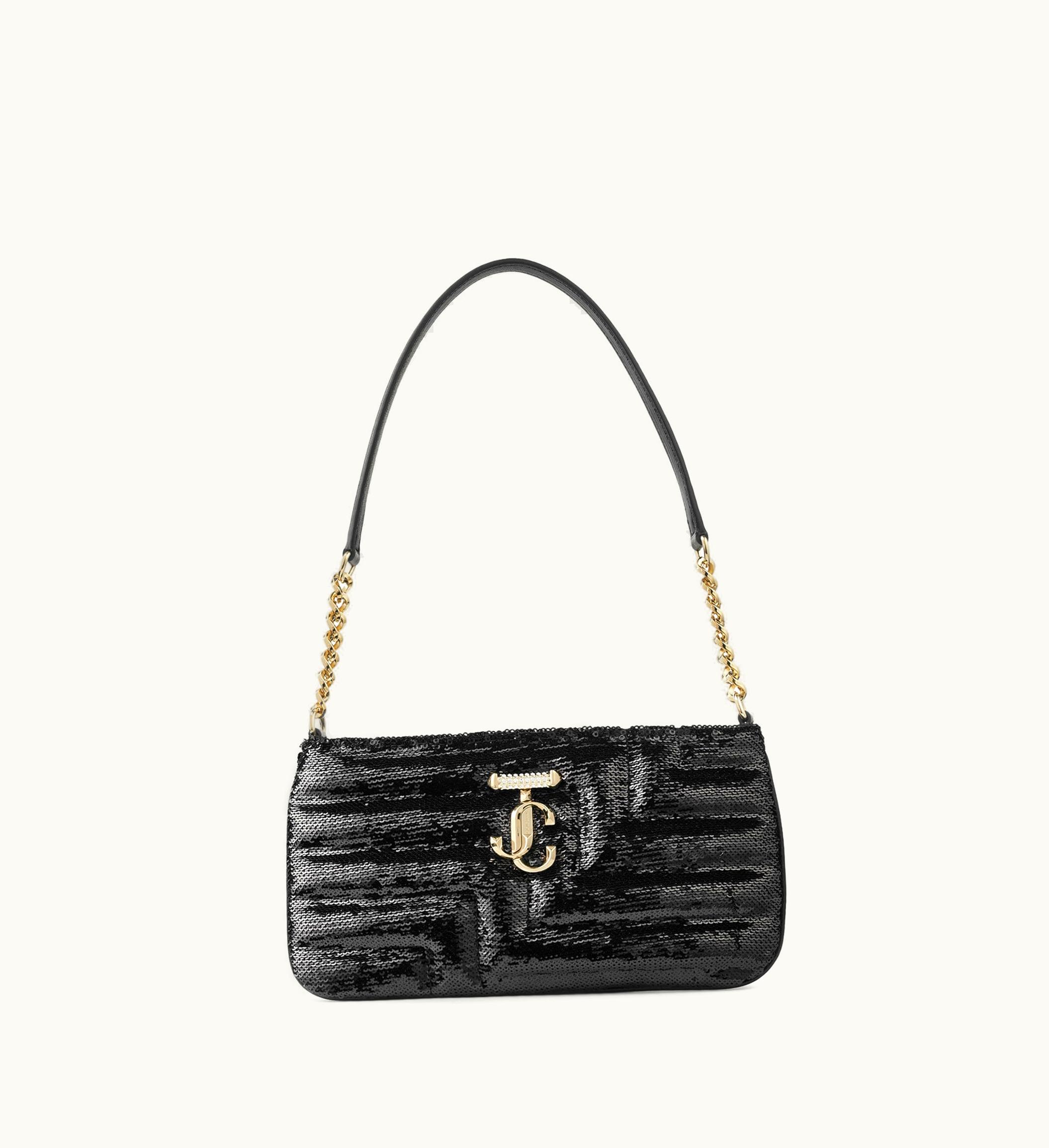 Jimmy Choo Jimmy Choo Avenue Slim Shoulder Black Avenue Sequin Shoulder Bag