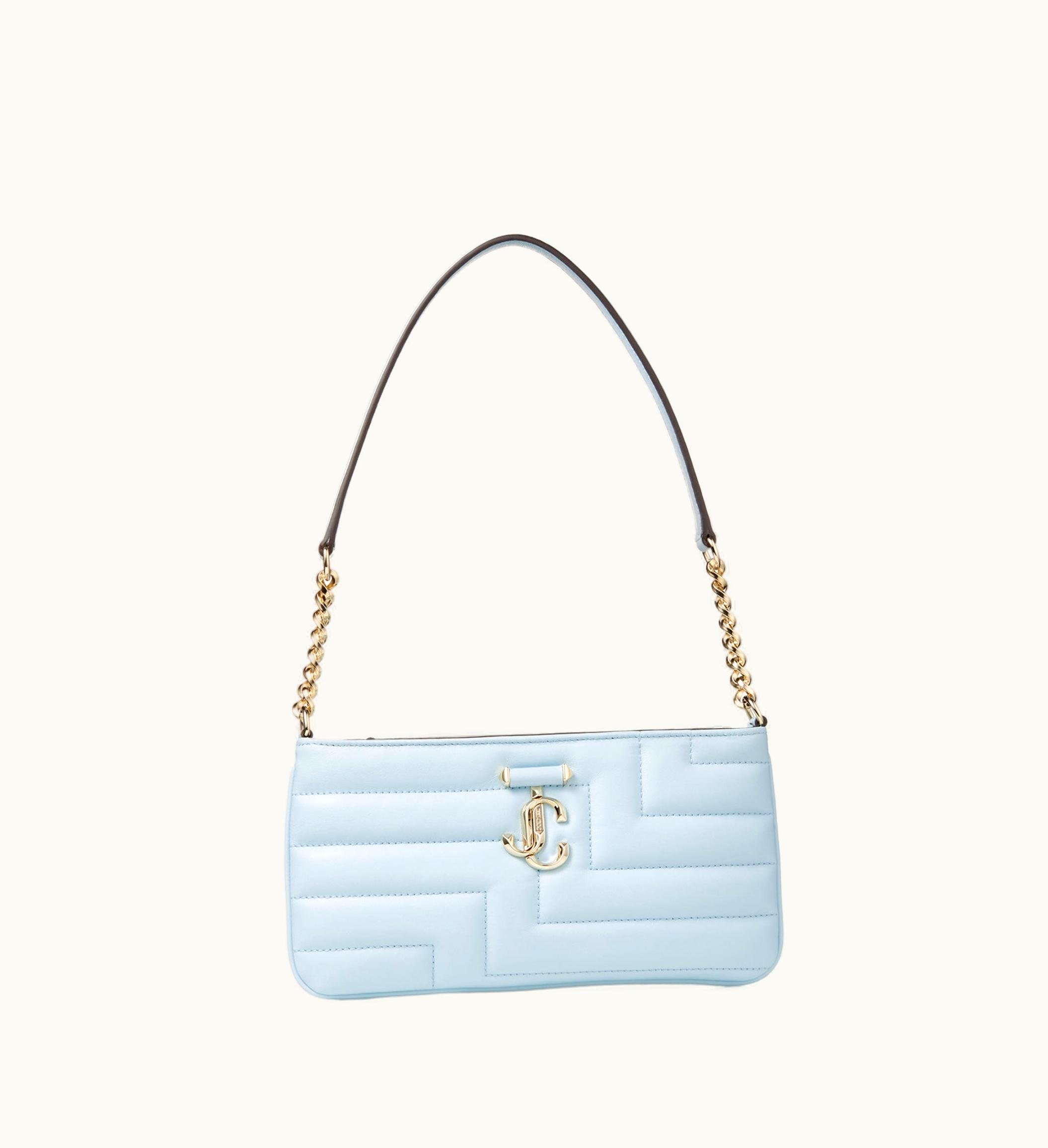 Jimmy Choo Jimmy Choo Avenue Slim Shoulder Ice Blue Avenue Nappa Leather Shoulder Bag