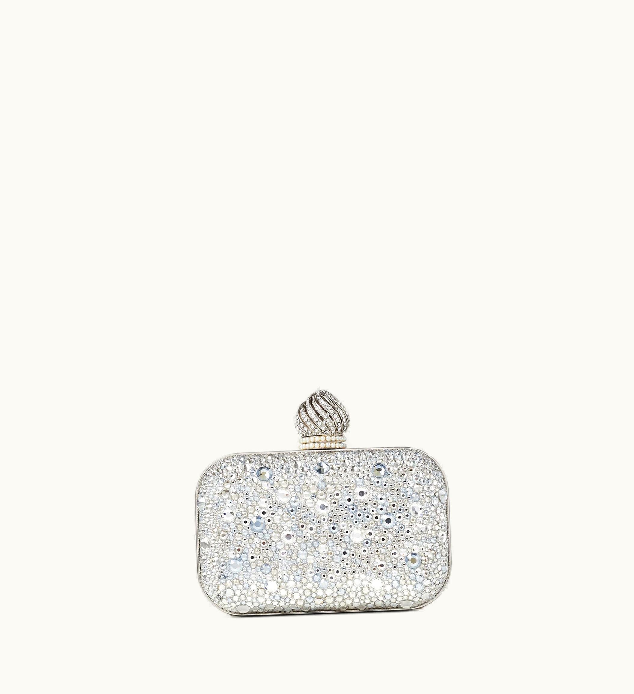 Jimmy Choo Jimmy Choo Micro Cloud Crystal Suede Mini Bag With Crystal Dome Clasp