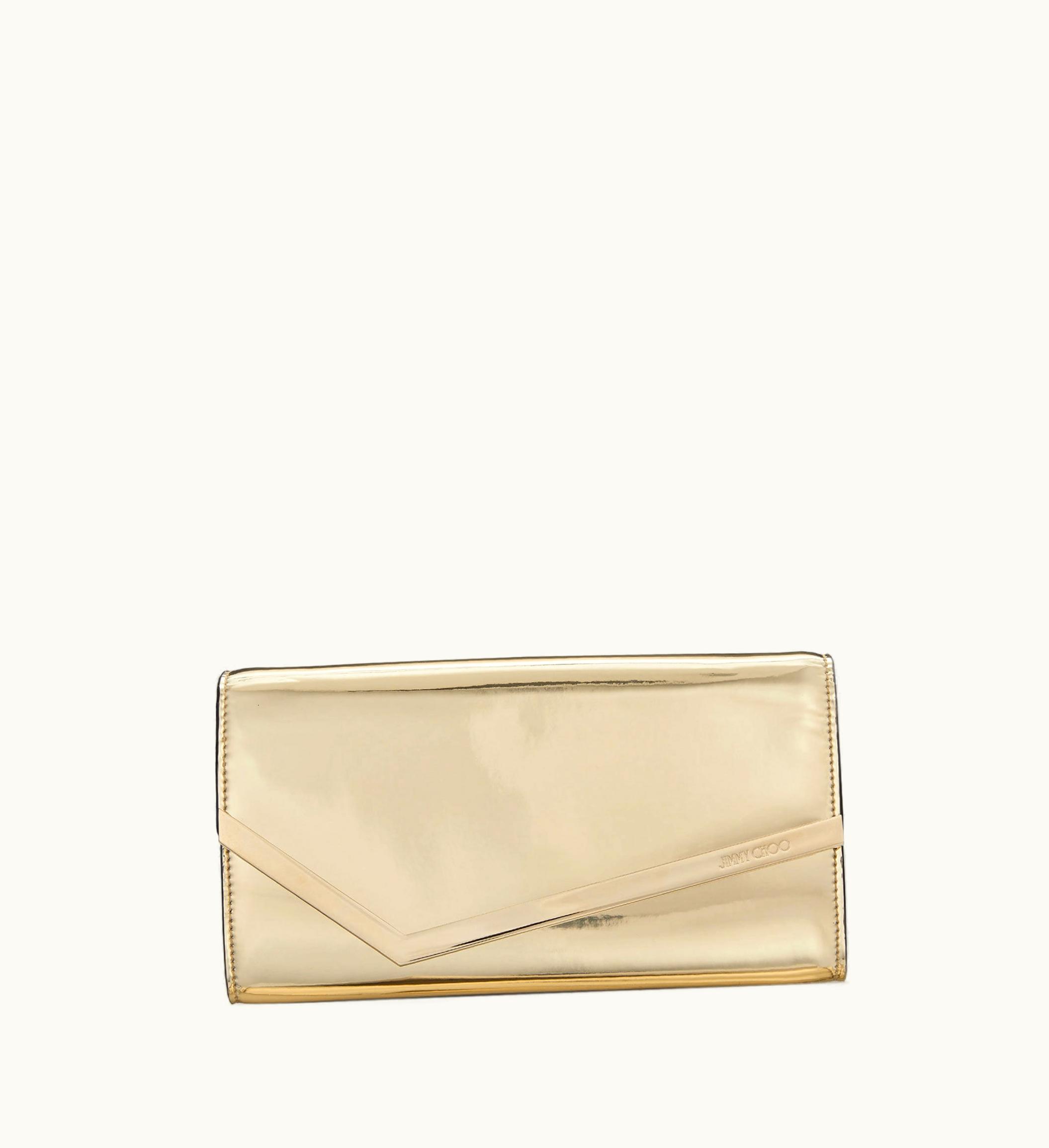 Jimmy Choo Jimmy Choo Emmie Gold Mirror Fabric Clutch Bag