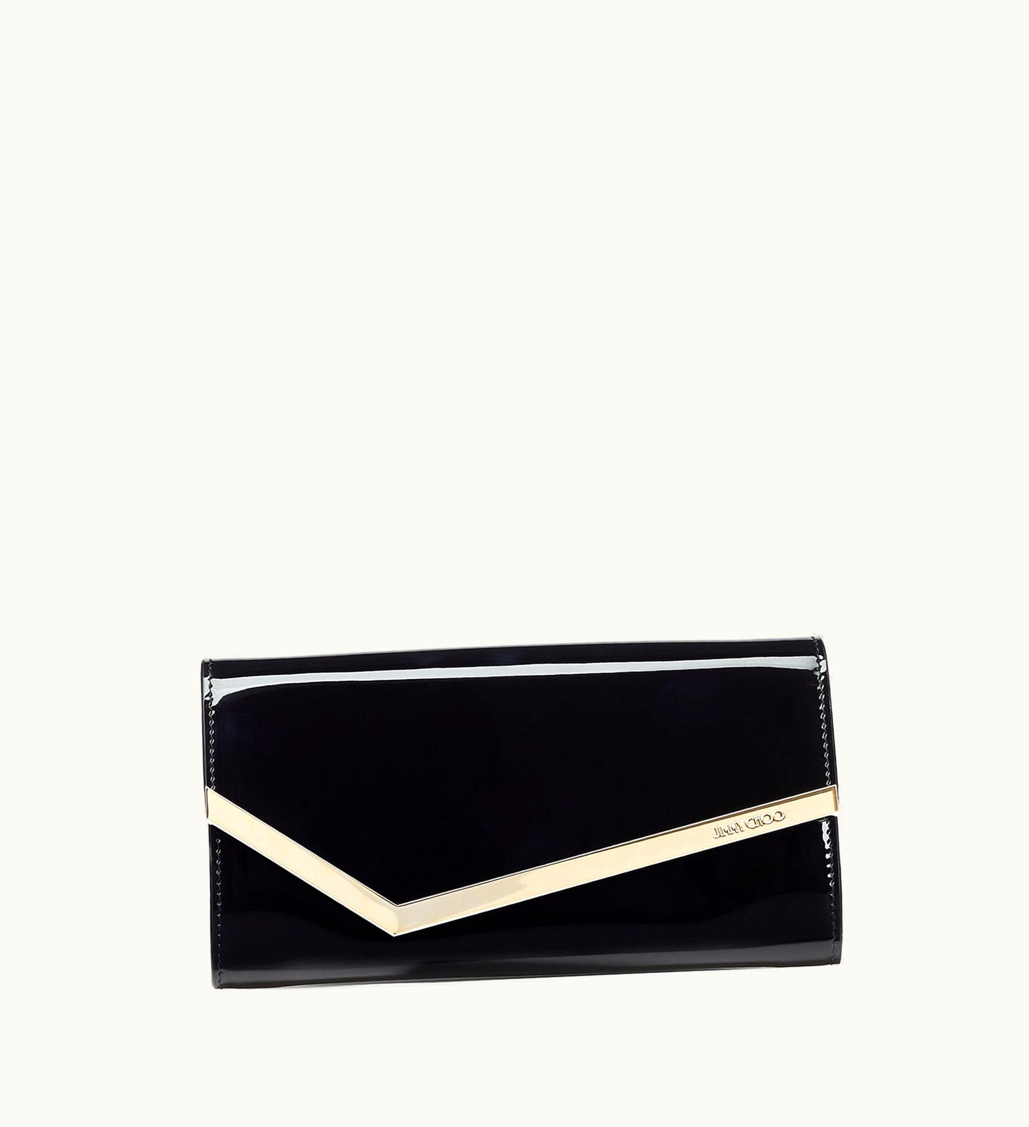 Jimmy Choo Jimmy Choo Emmie Black Patent Leather Clutch Bag